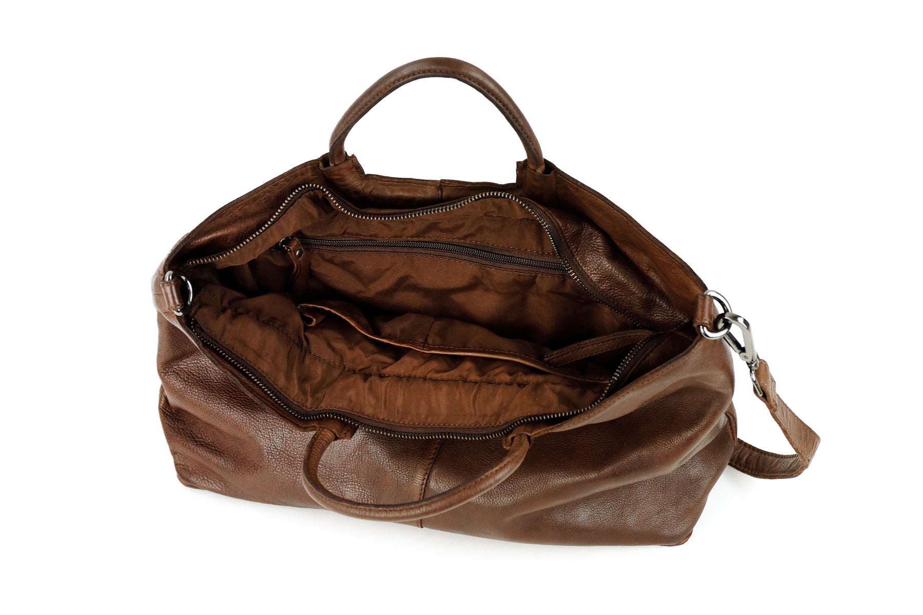 Hand/shoulder bag 'Jasmijn' L dark brown