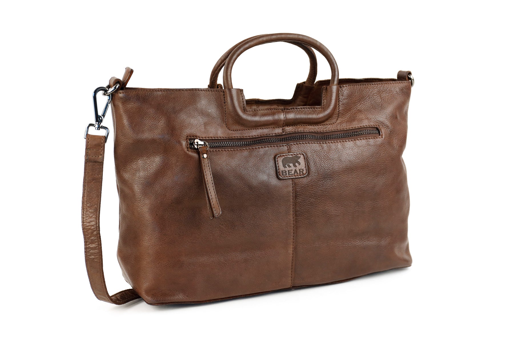Hand/shoulder bag 'Jasmijn' L dark brown
