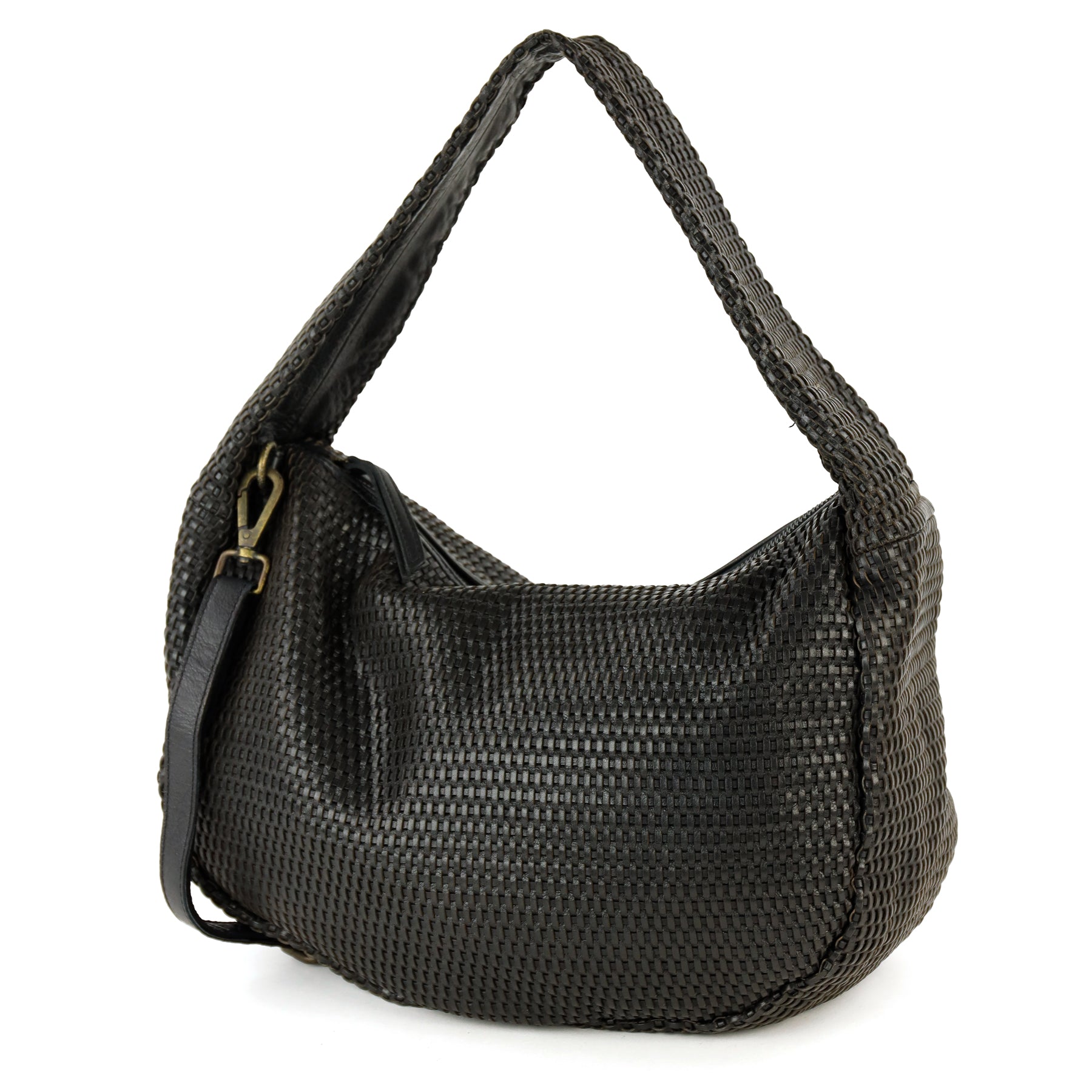 Gevlochten buideltas Alice' L zwart