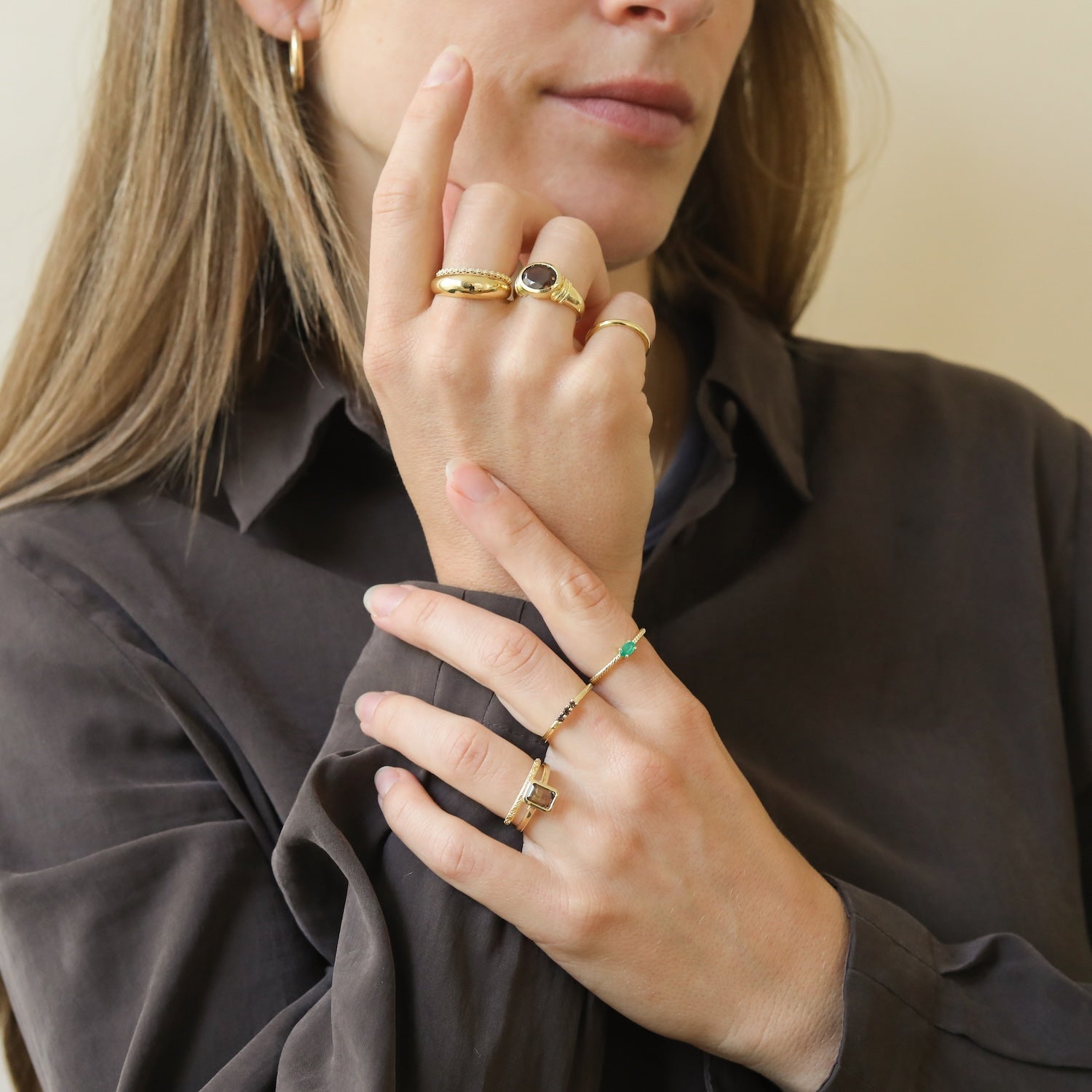 Eva Smoky Statement Ring