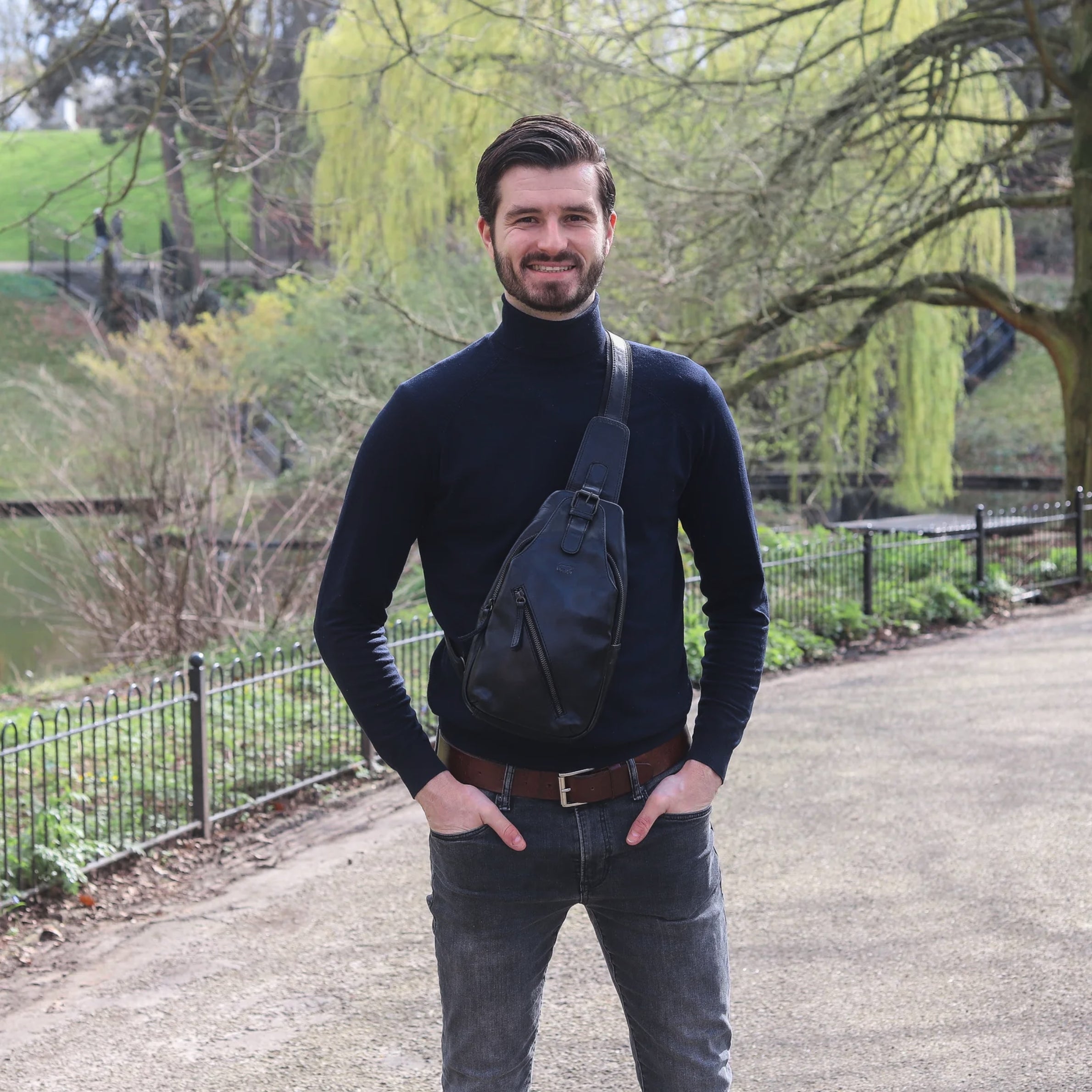 Crossbody tas/slingbag tas 'Daley' zwart