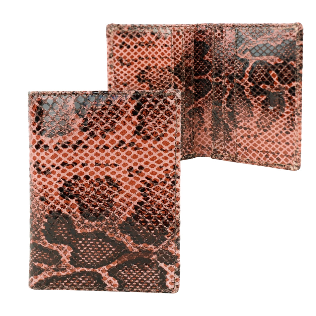 Pasjeshouder met briefgeldvak 'Cas' snake pink