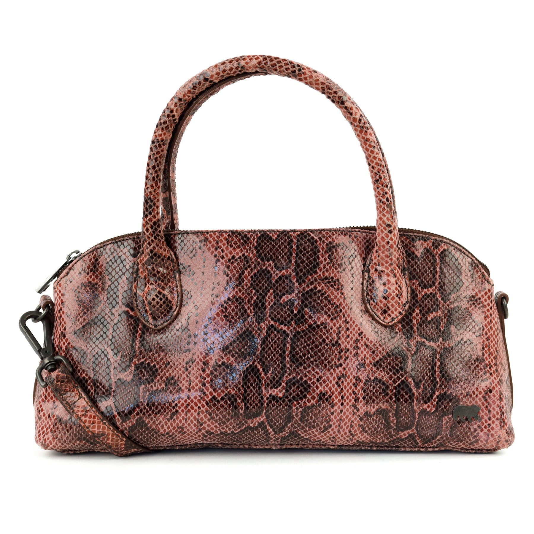 Hand-/schoudertasje 'Gaia' snake pink