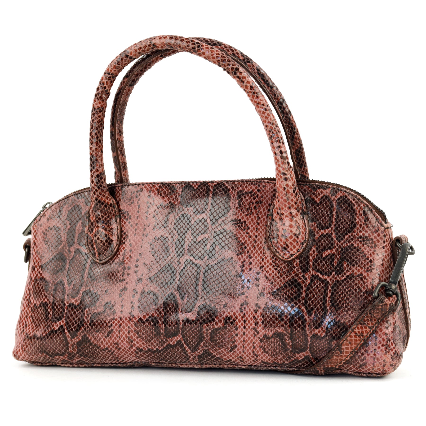 Hand-/schoudertasje 'Gaia' snake pink