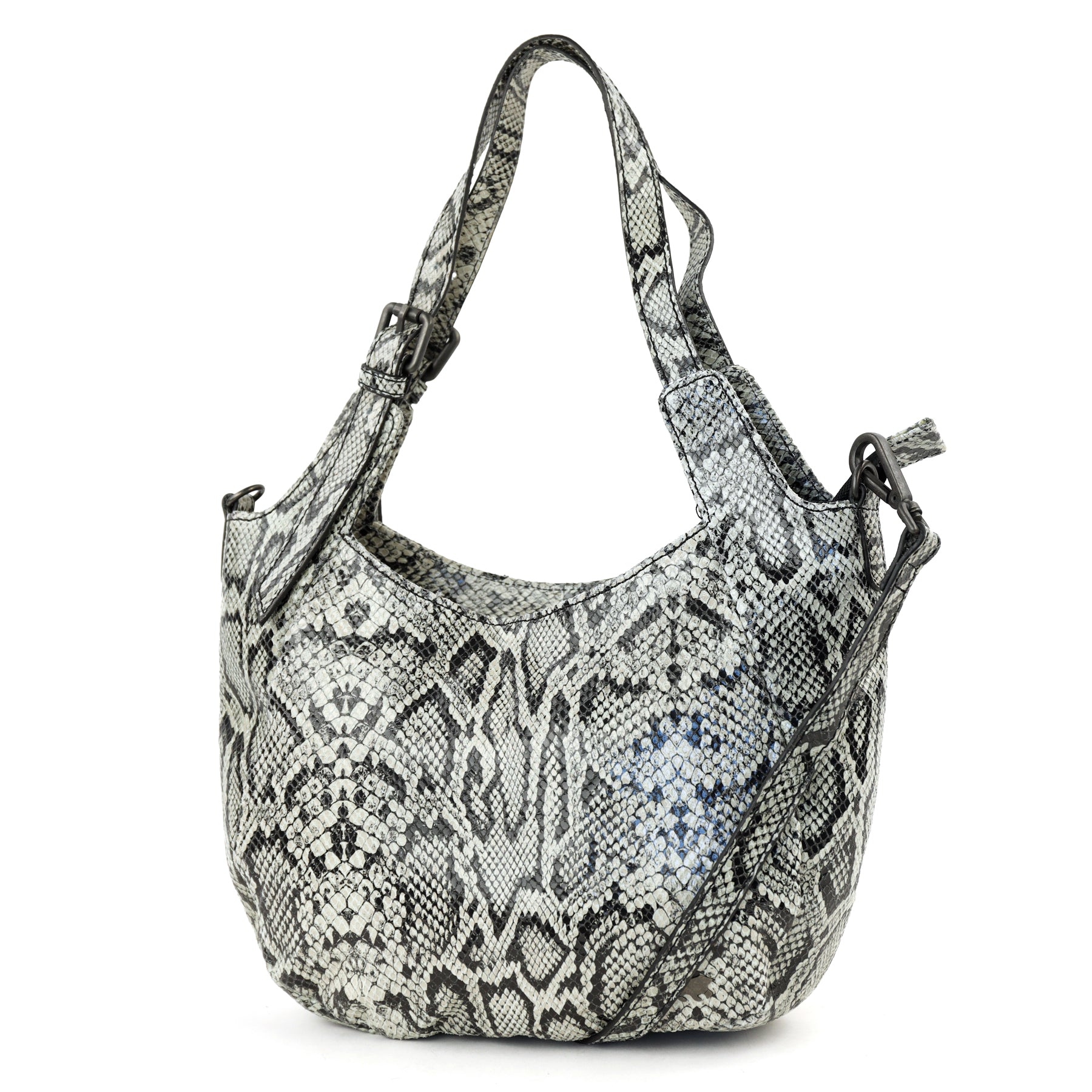 Hand-/schoudertas 'Francesca' snake grey