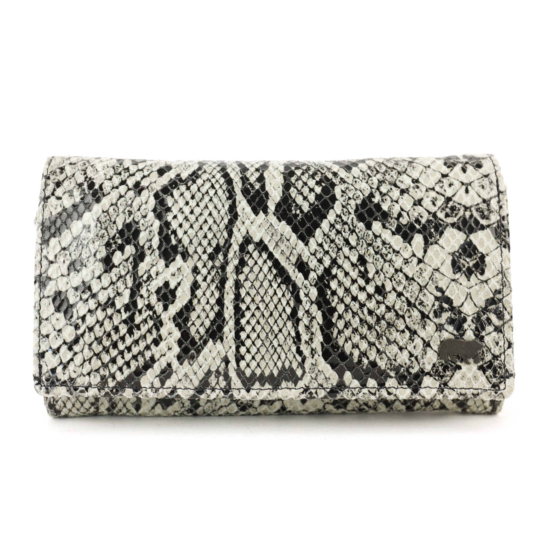 Overslag portemonnee 'Sweety' XL snake grey