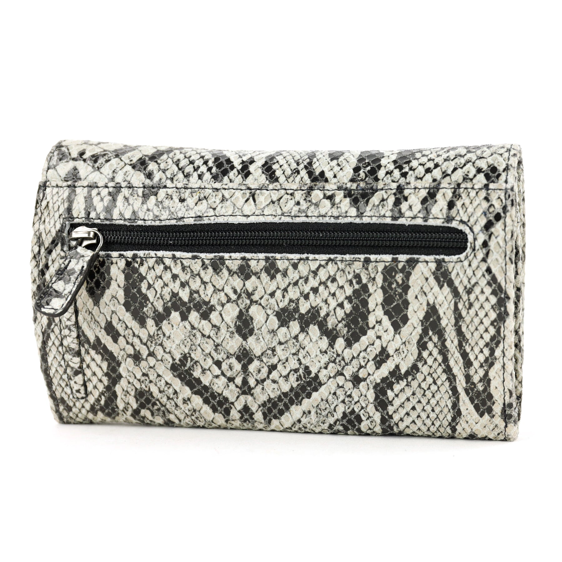 Overslag portemonnee 'Sweety' XL snake grey