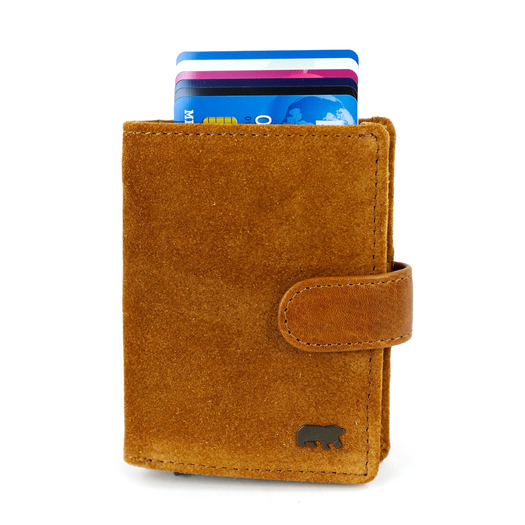 Suède RFID Pasjeshouder 'Bobby' cognac