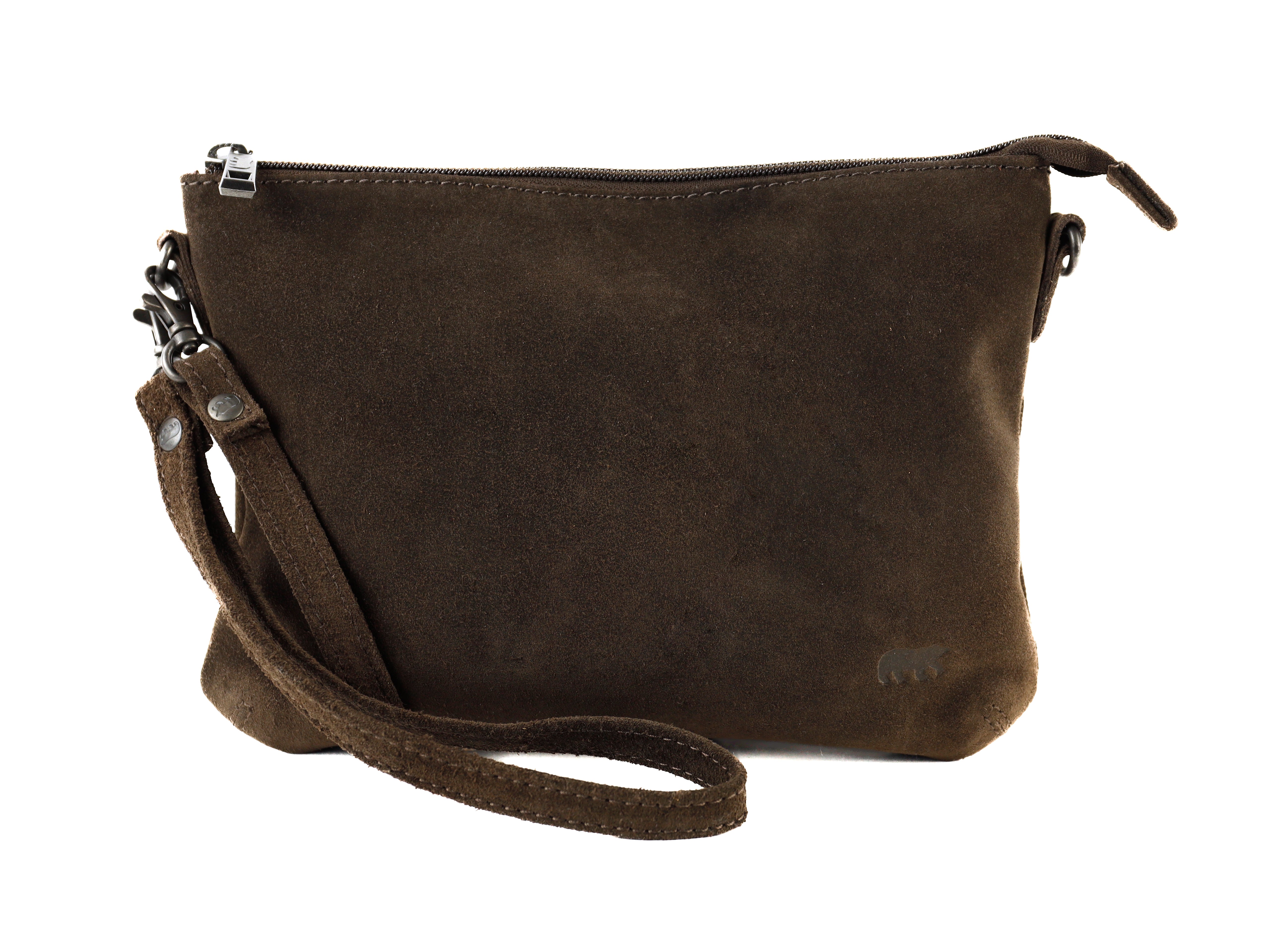 Suede schoudertasje 'Julie' Brown