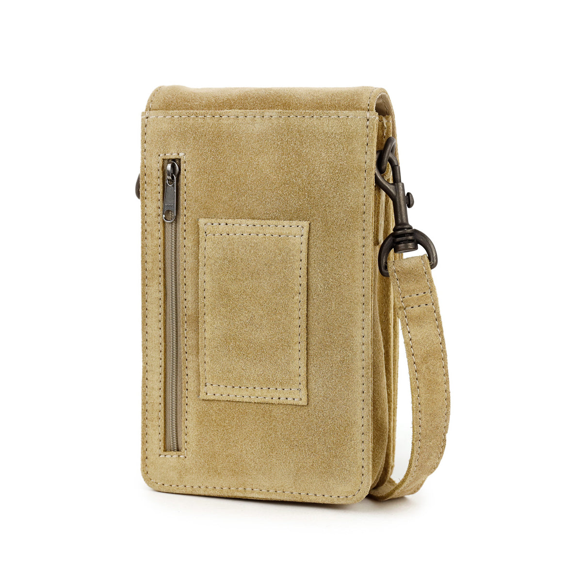 Suede schoudertasje 'Robbie' 2.0 Bisquit