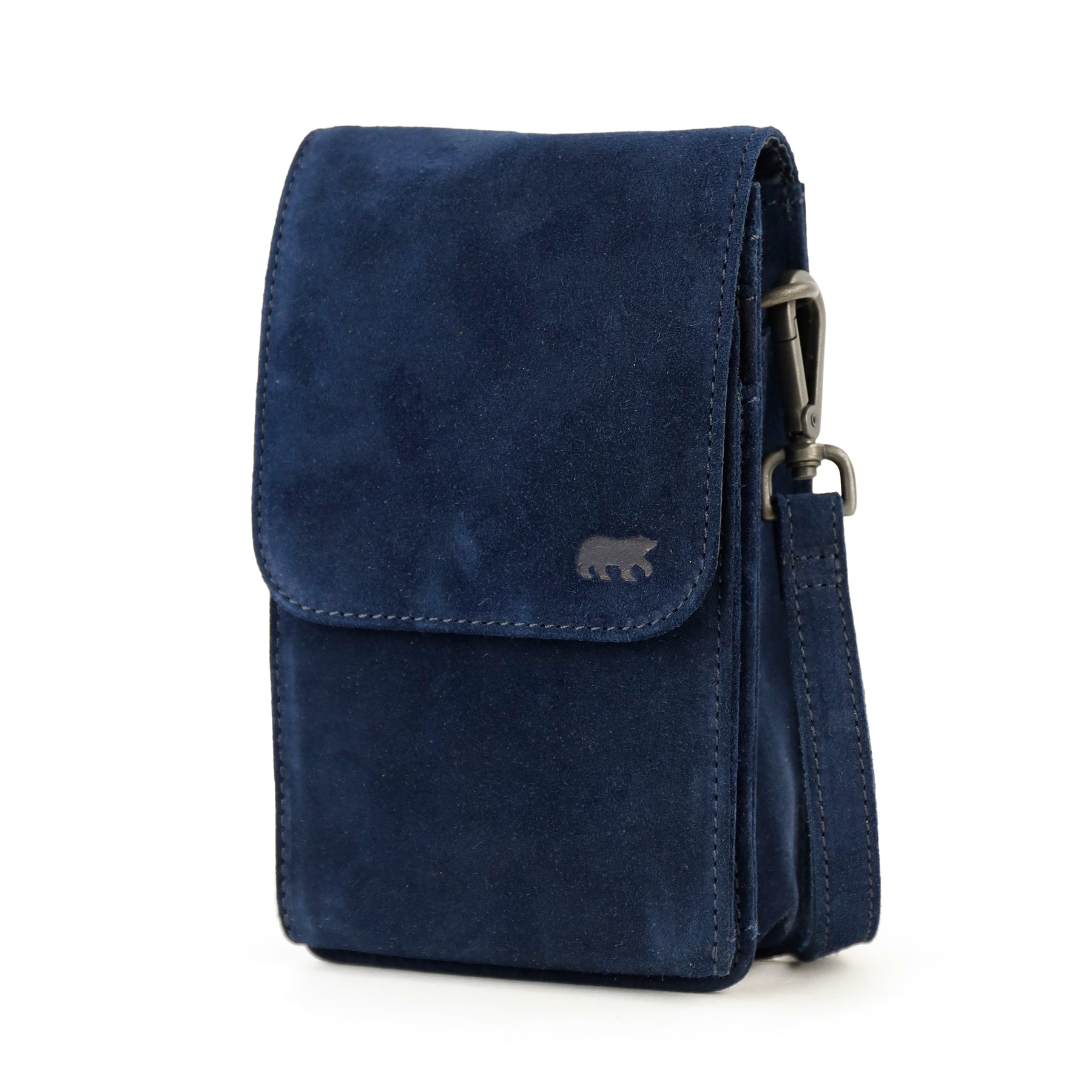 Suède schoudertasje 'Robbie' 2.0 donkerblauw