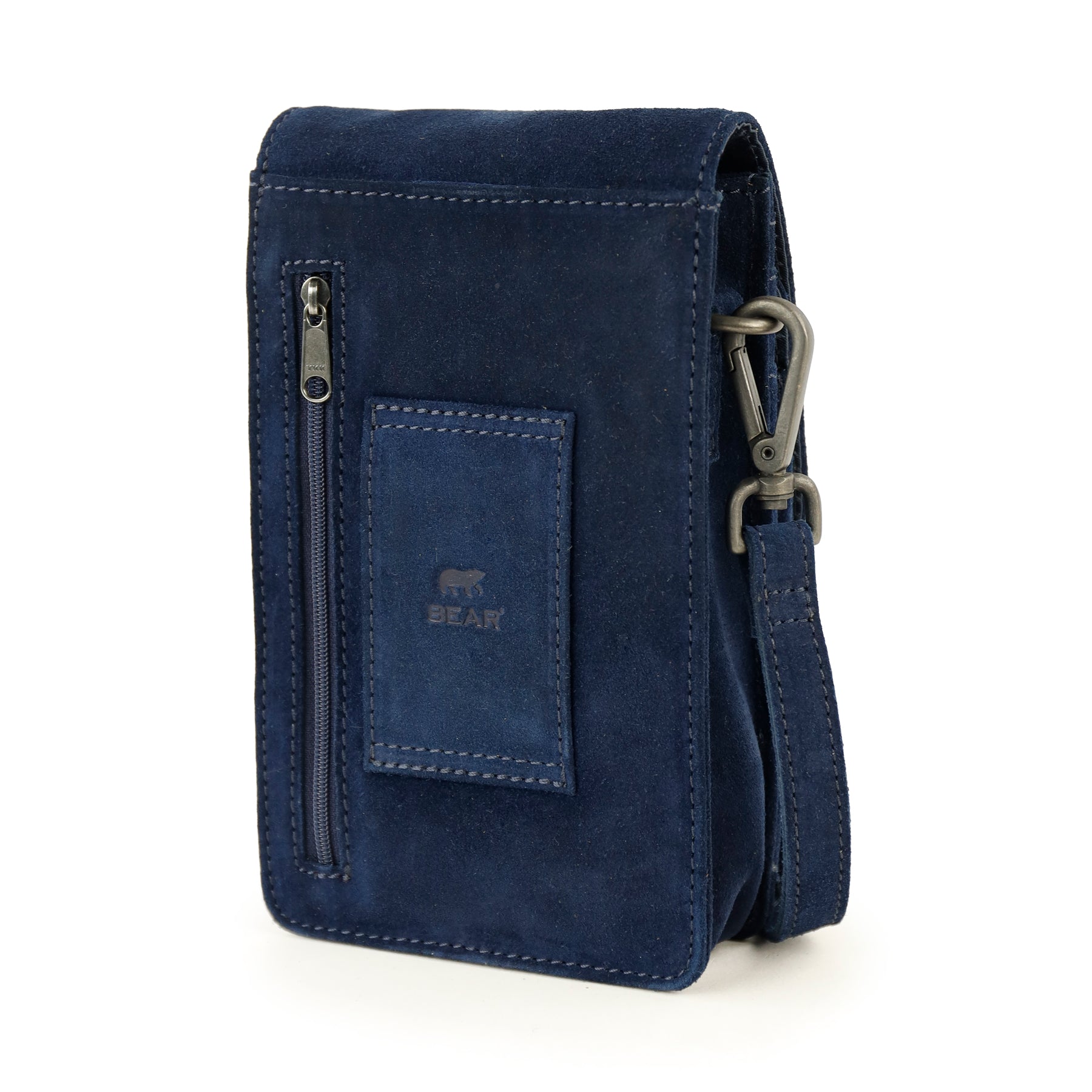 Suede shoulder bag 'Robbie' 2.0 dark brown