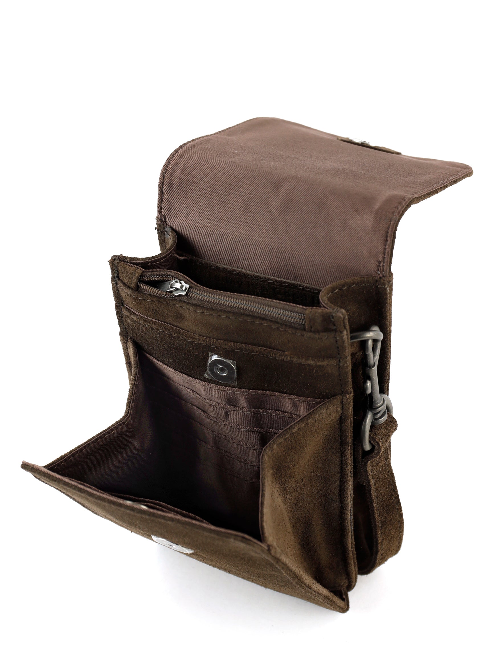 Shop the BEAR suede shoulder bag 'Robbie' in brown here