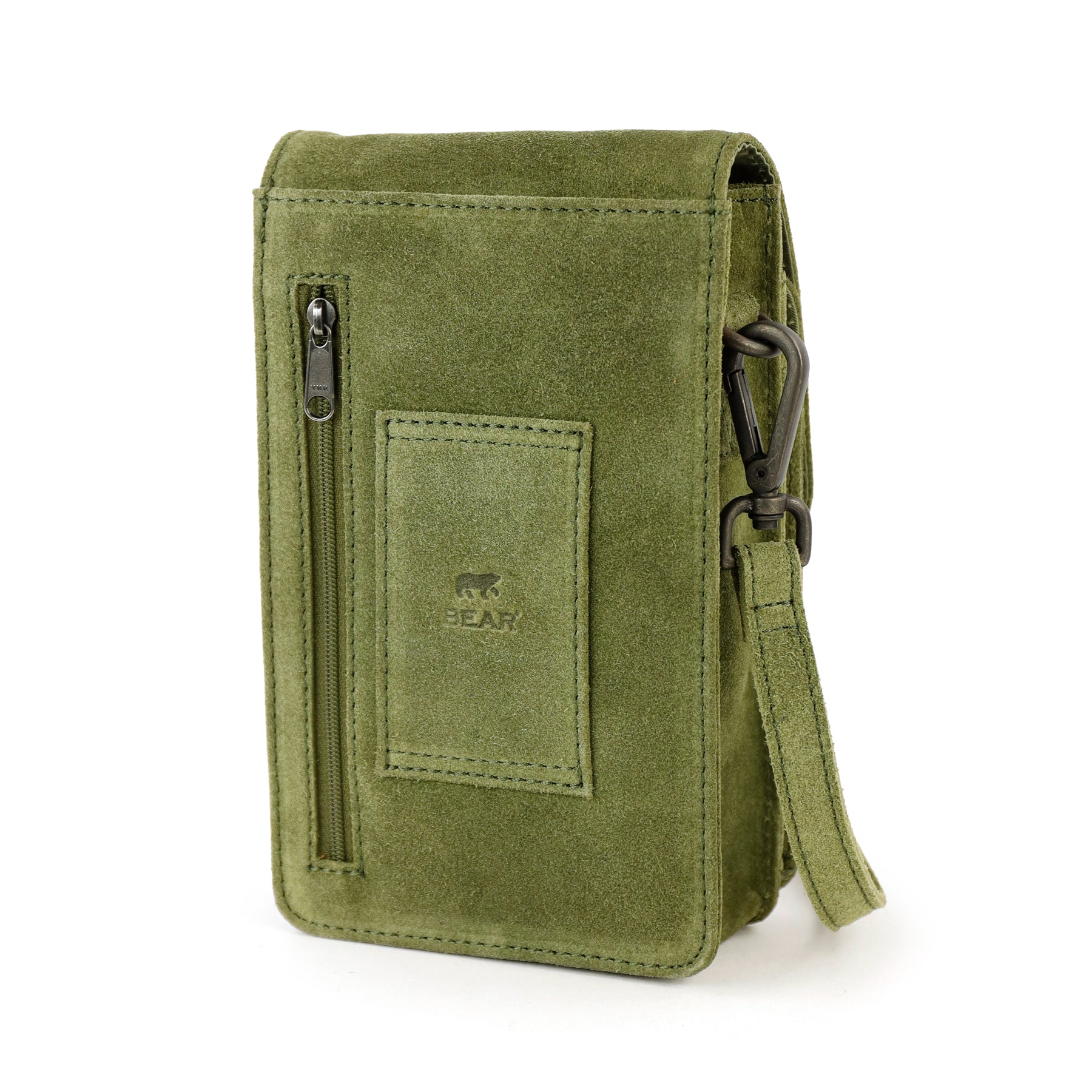 Suede shoulder bag 'Robbie' 2.0 dark brown