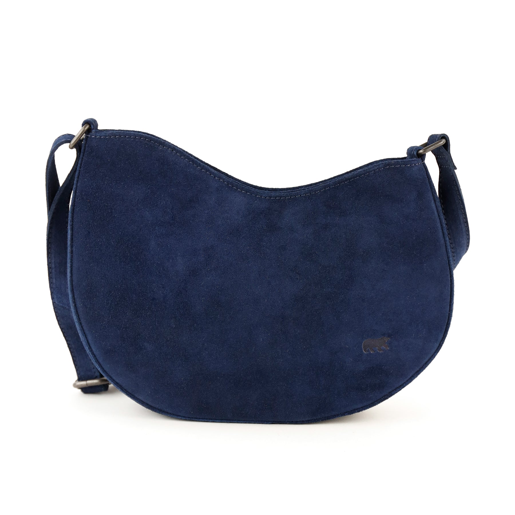 Suède schoudertasje 'Tamara' donkerblauw