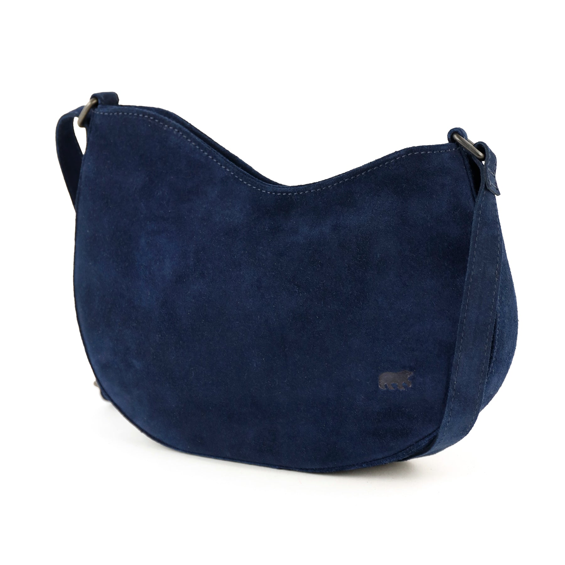 Suède schoudertasje 'Tamara' donkerblauw