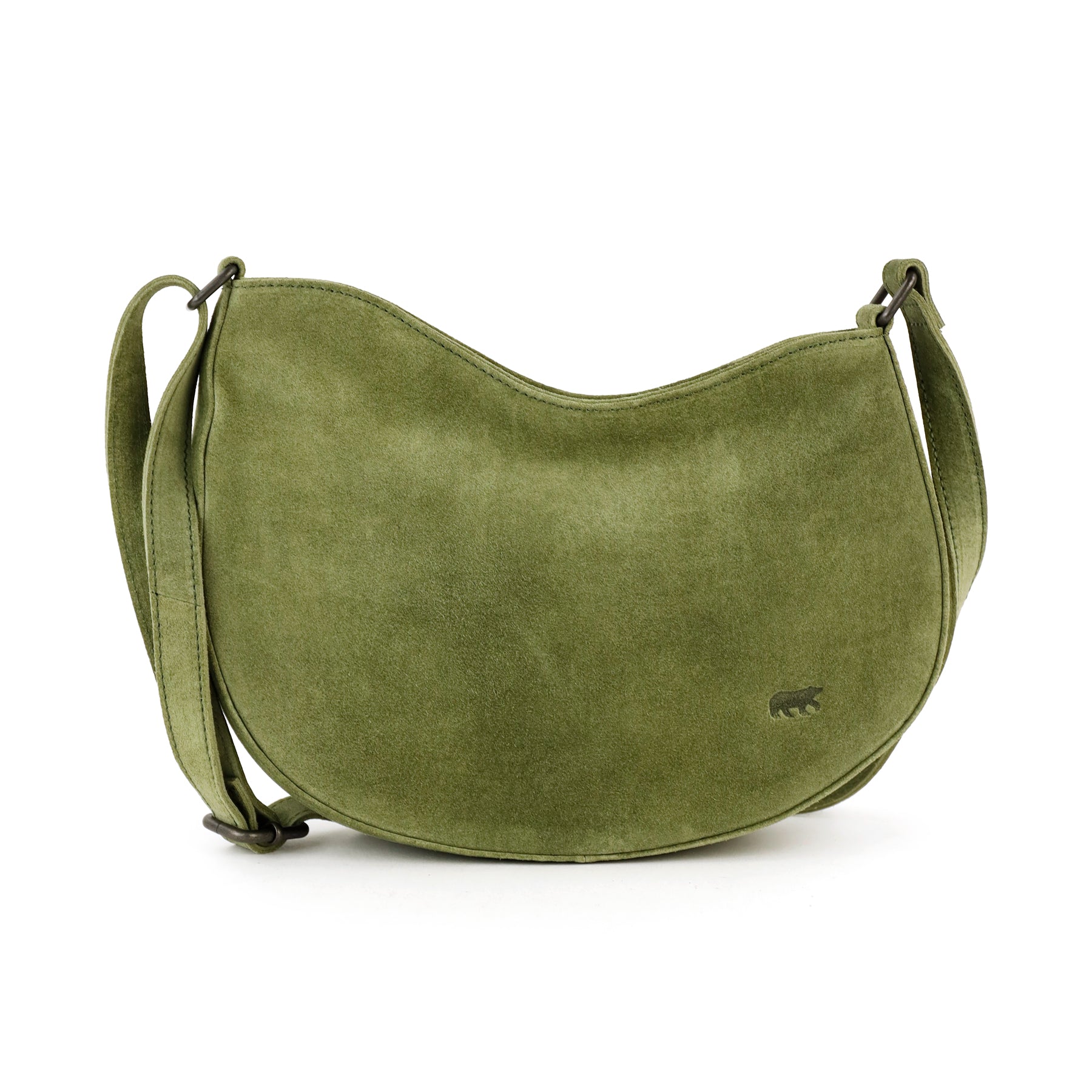 Suède schoudertasje 'Tamara' groen