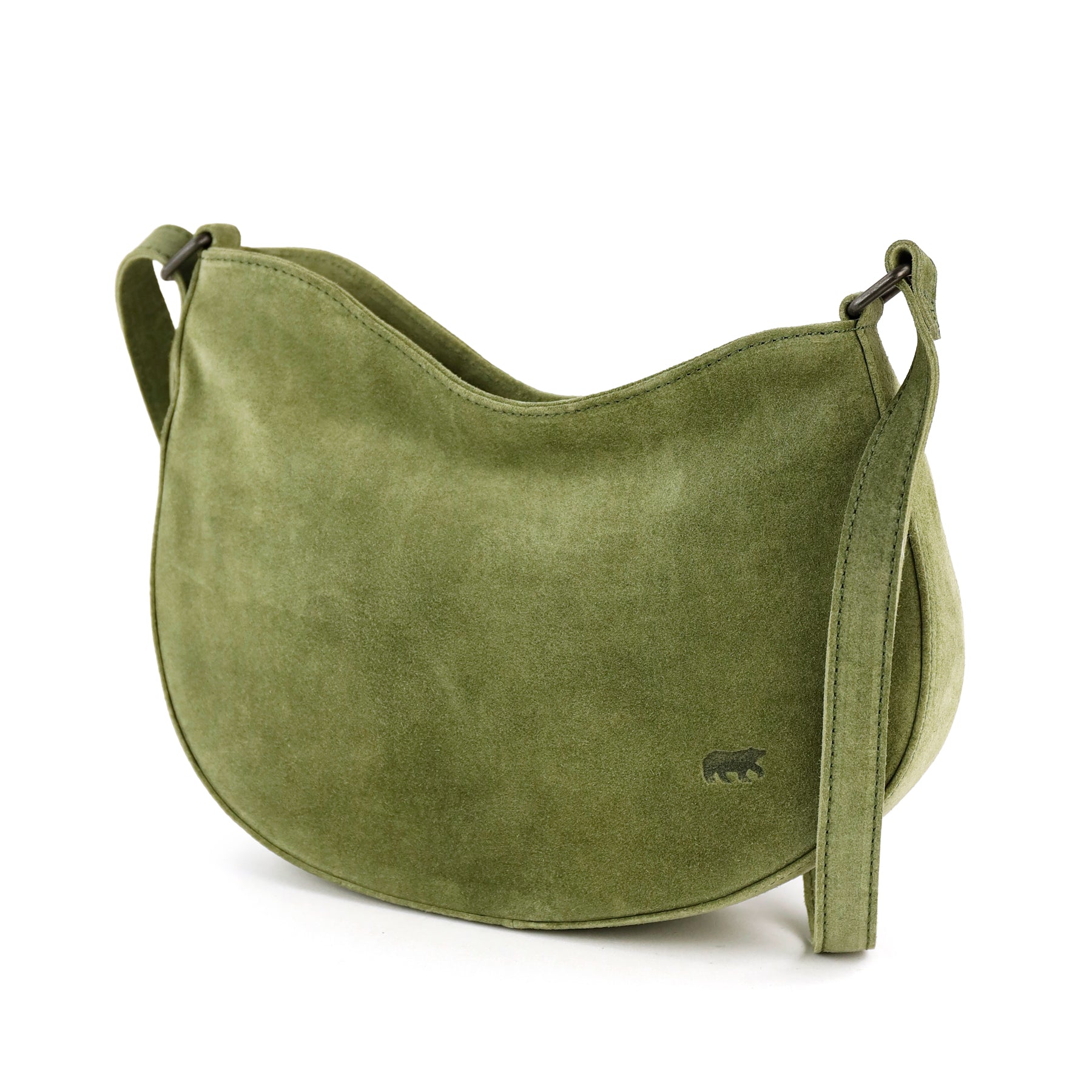 Suède schoudertasje 'Tamara' groen