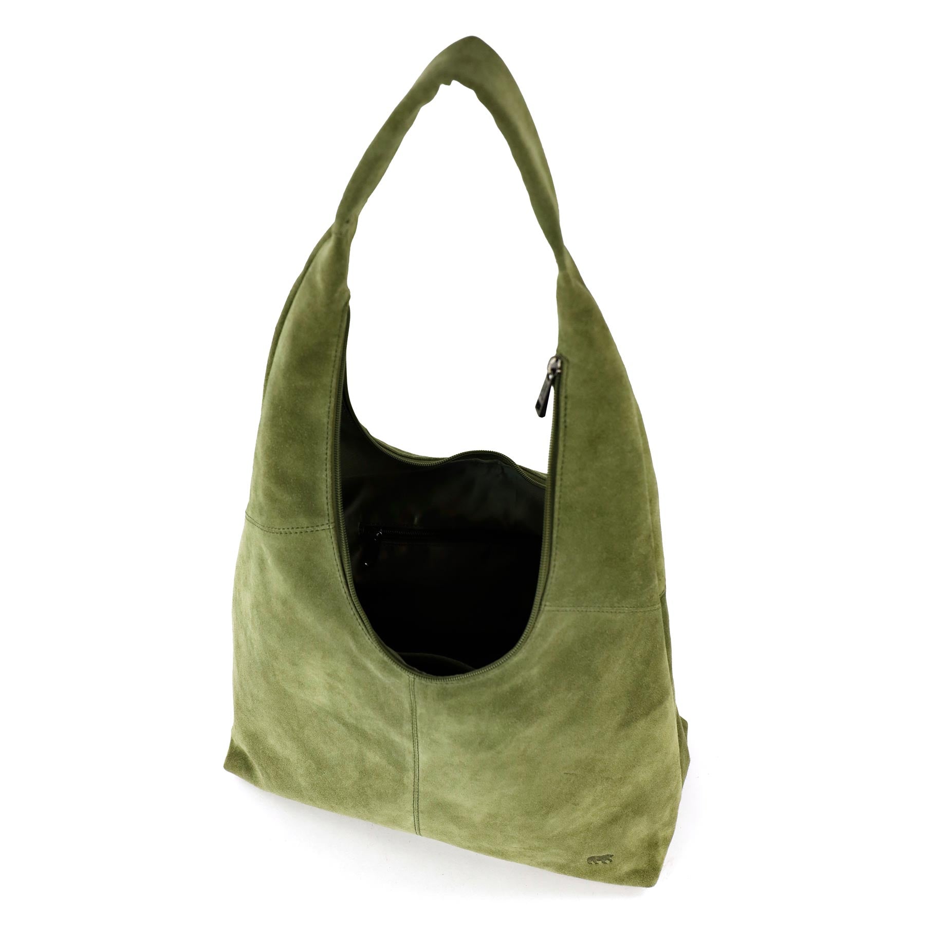 Suede pouch bag 'Pauline' dark brown