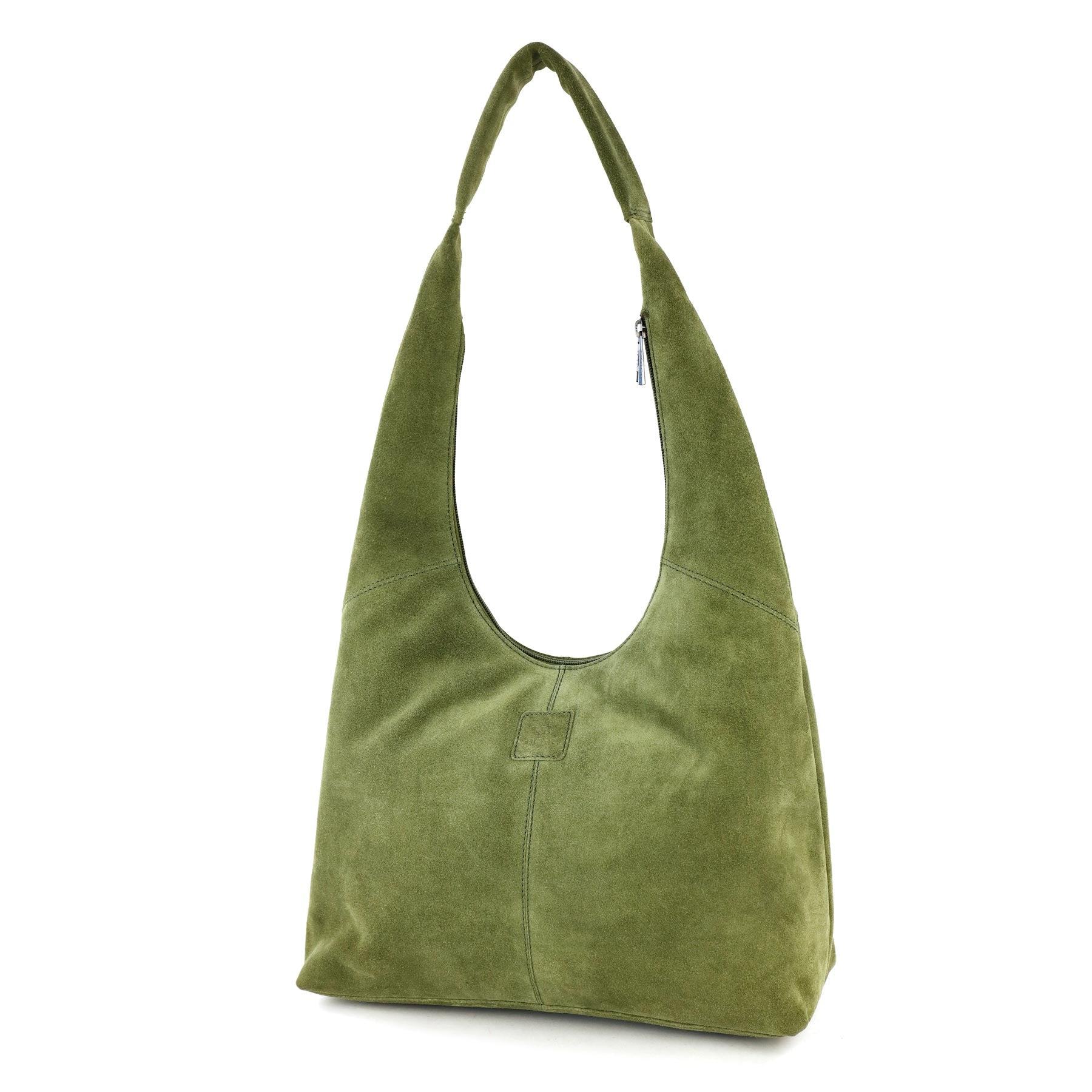 Suede pouch bag 'Pauline' dark brown