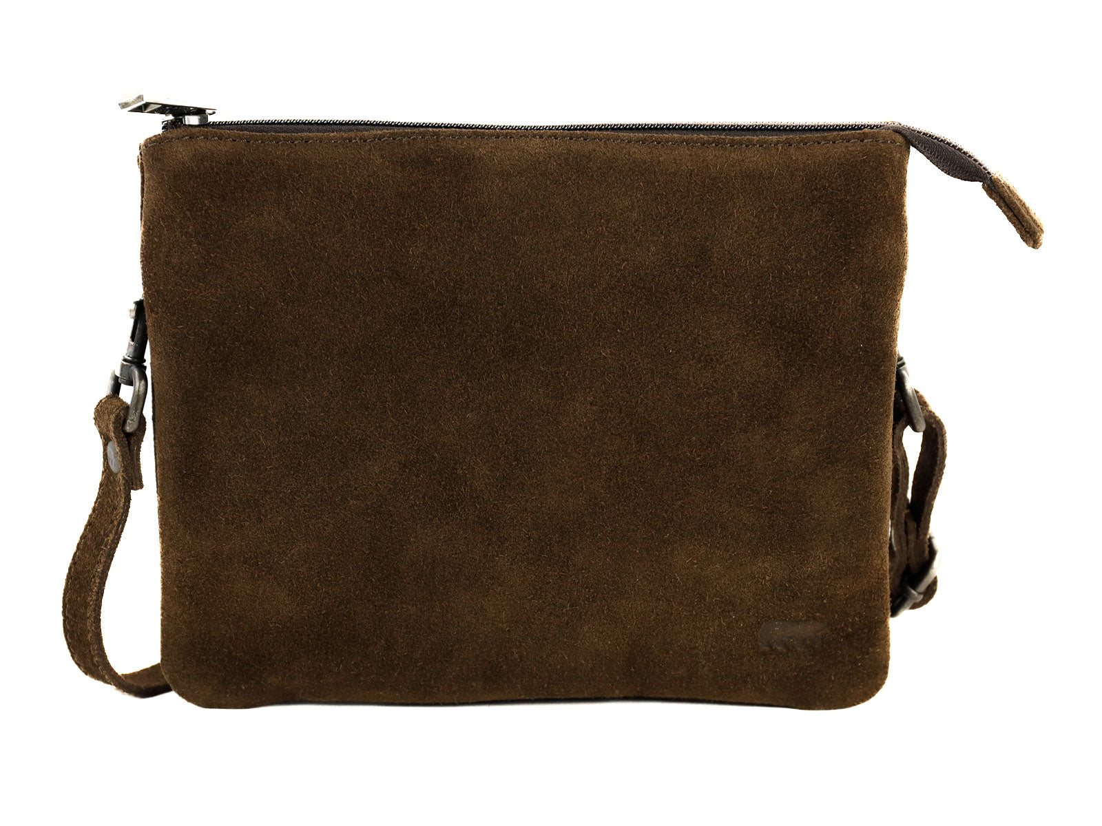 Suede schoudertasje 'Marthe' bruin