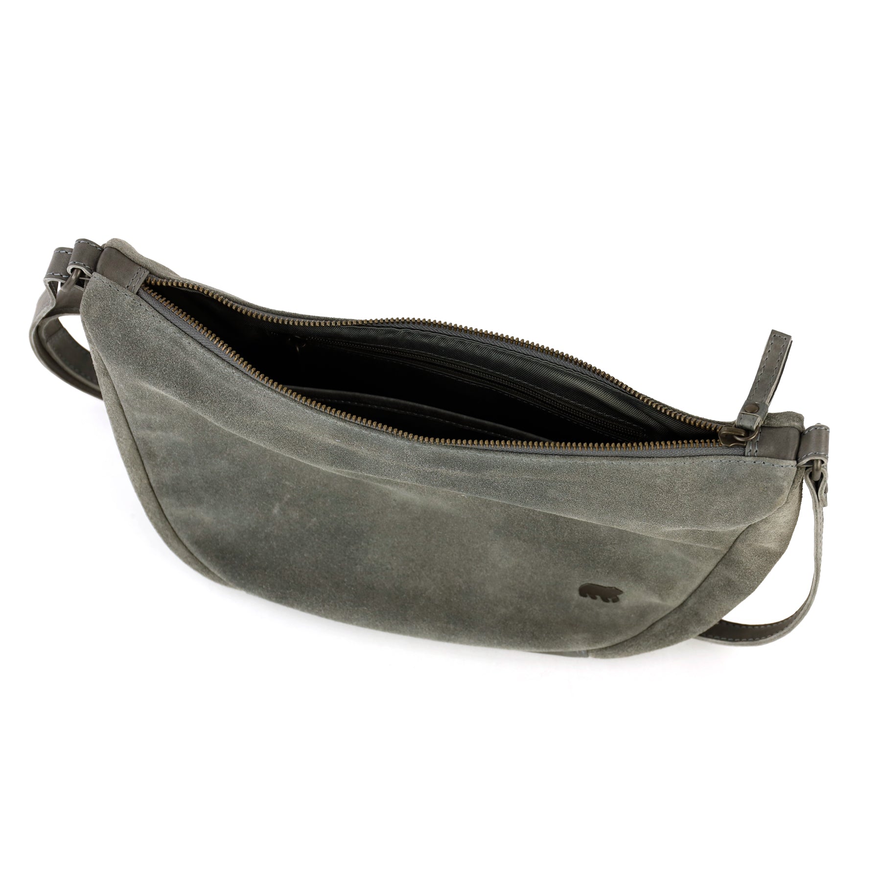 Suede crossbody bag 'Jade' grey