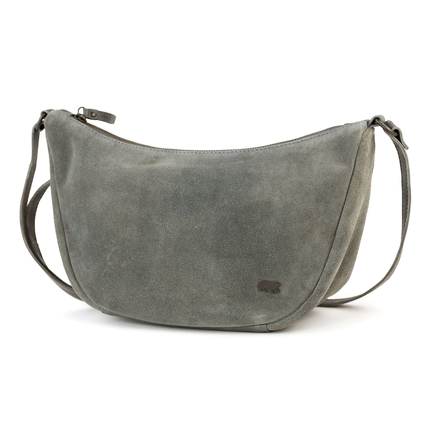 Suède crossbody tasje 'Jade' grijs