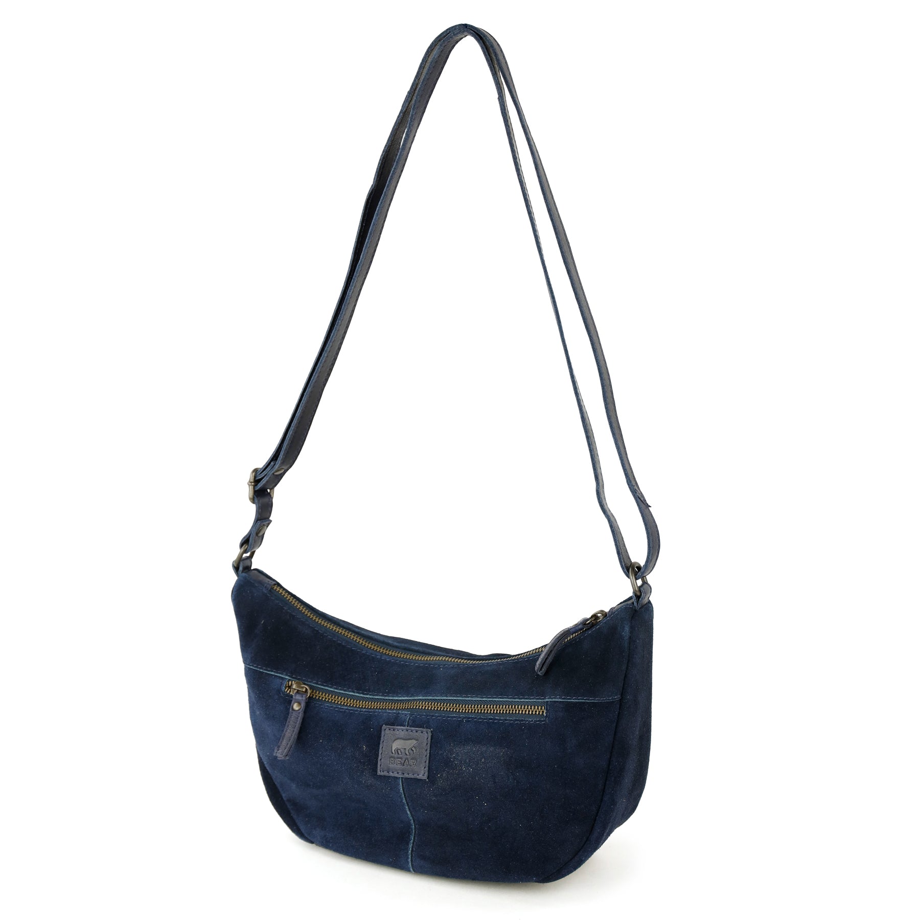 Suede crossbody bag 'Jade' navy