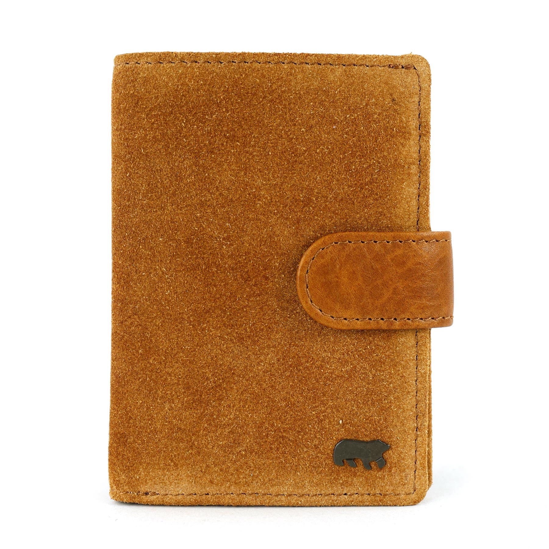 Suède pasjesmap 'Vic' cognac