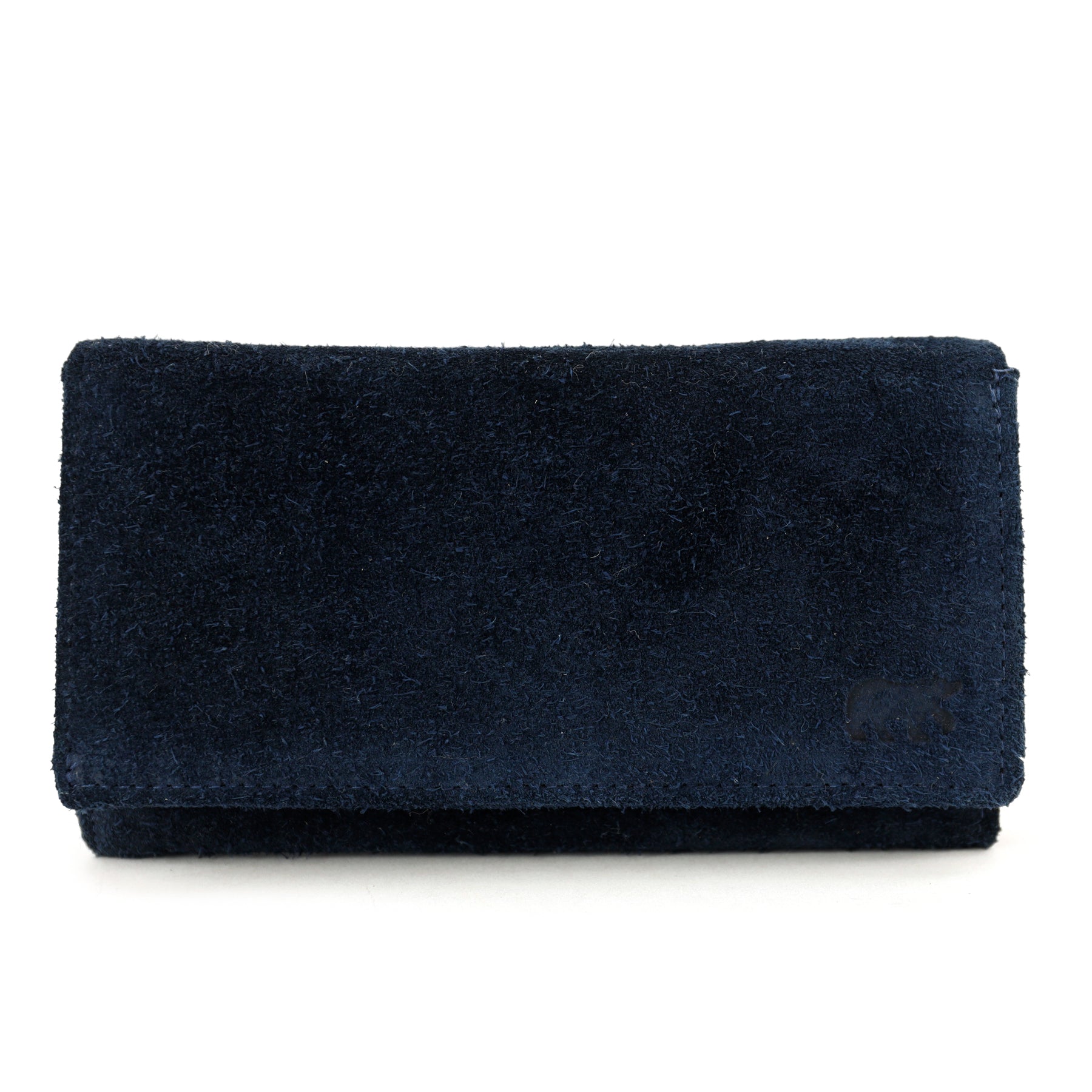 Suède RFID Overslag portemonnee 'Sweety' XL donkerblauw
