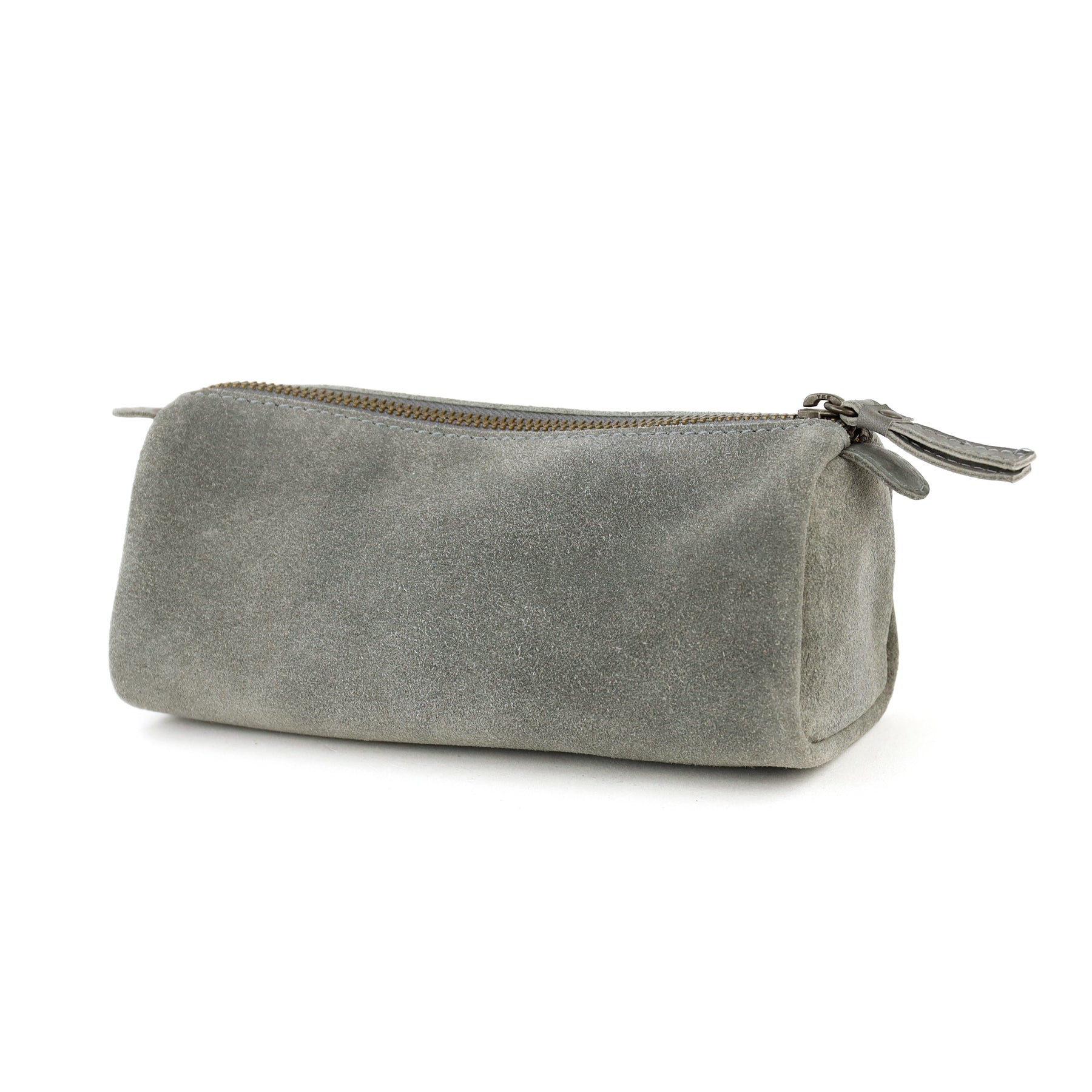 Suede pencil case 'Tito' XL grey