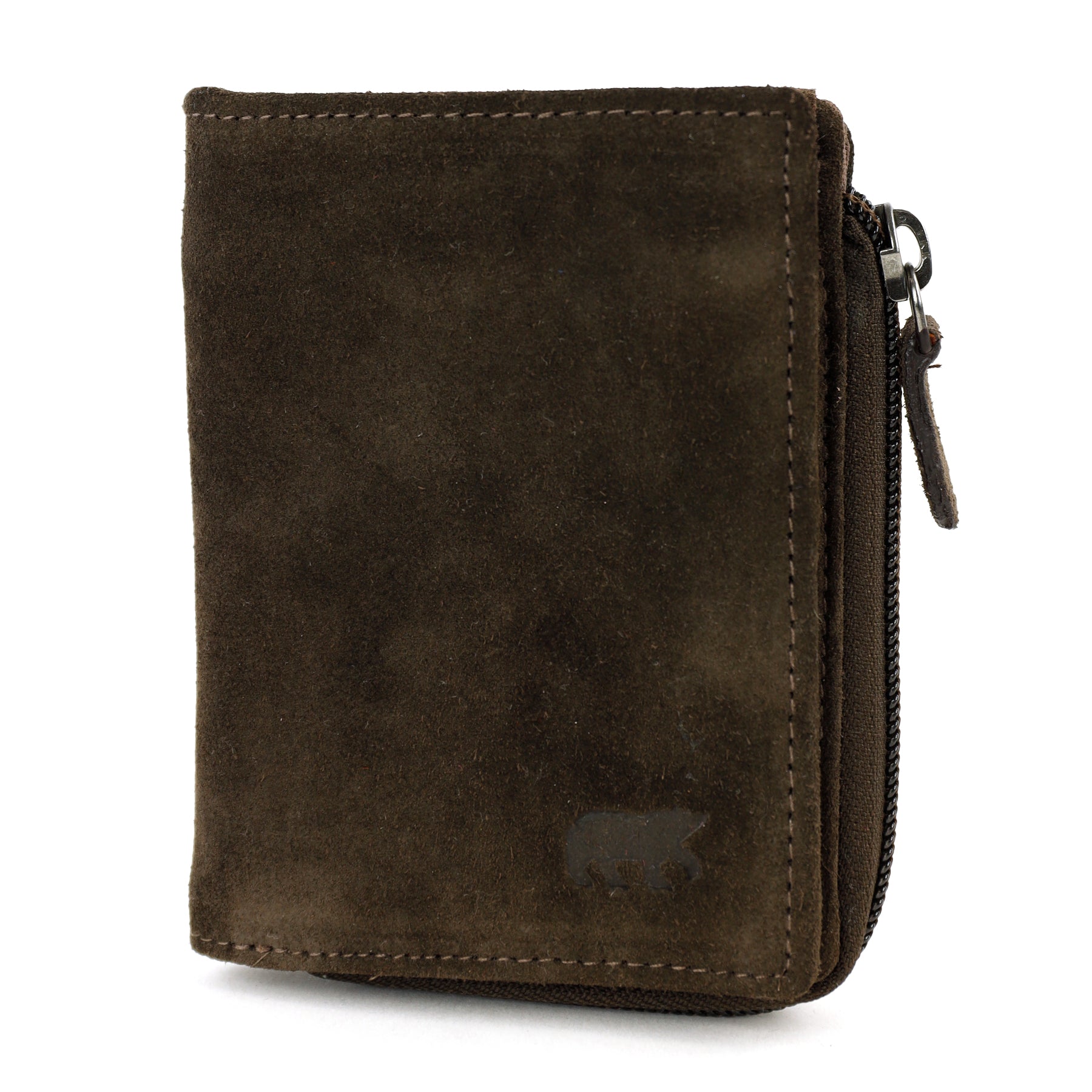 Suède RFID Ritsportemonnee 'Gungun' donkerbruin