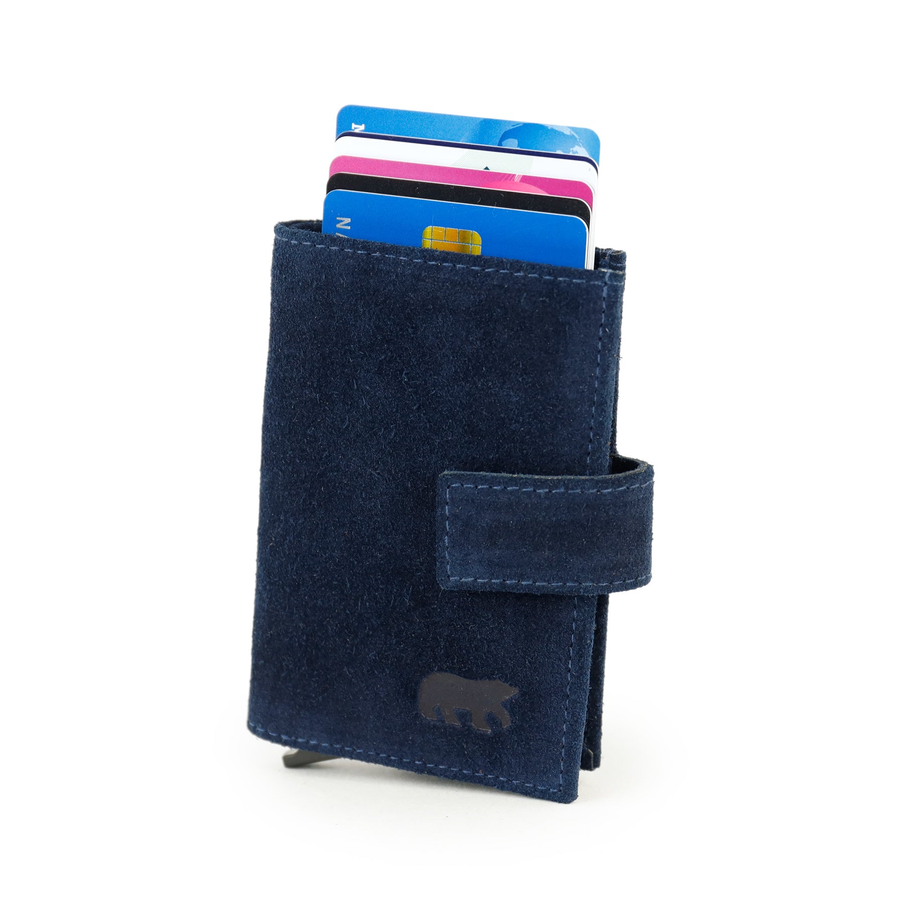 Suede RFID Card holder 'Elsie' dark blue