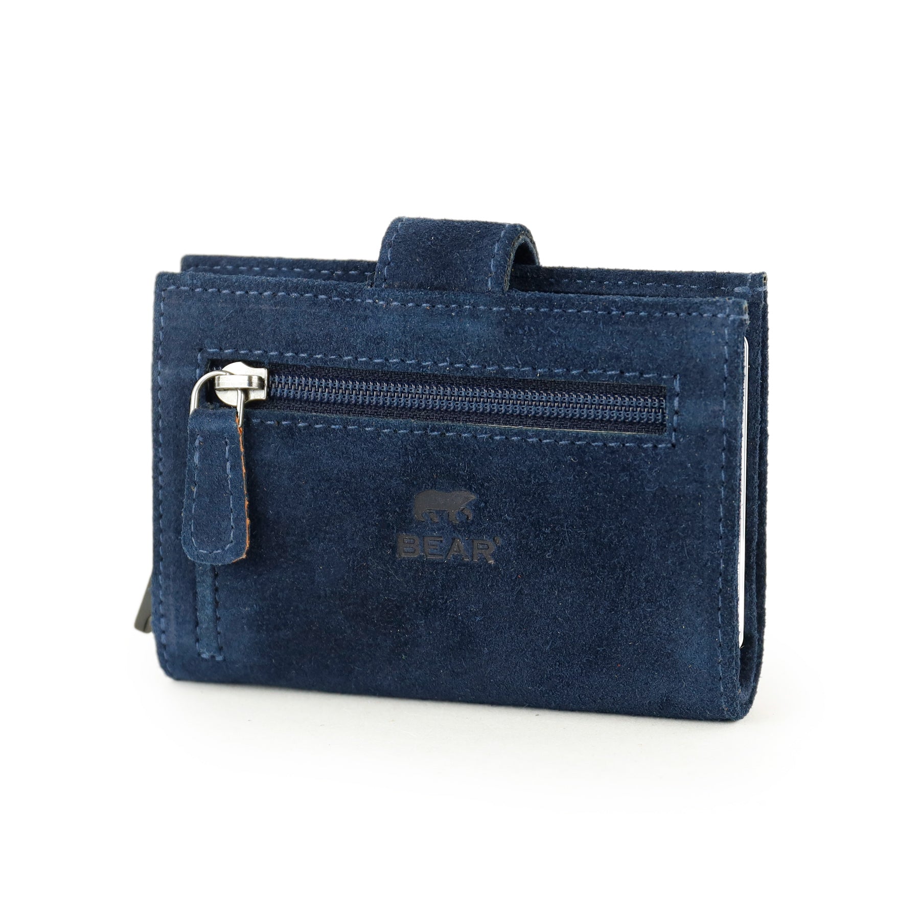 Suede RFID Card holder 'Elsie' dark blue