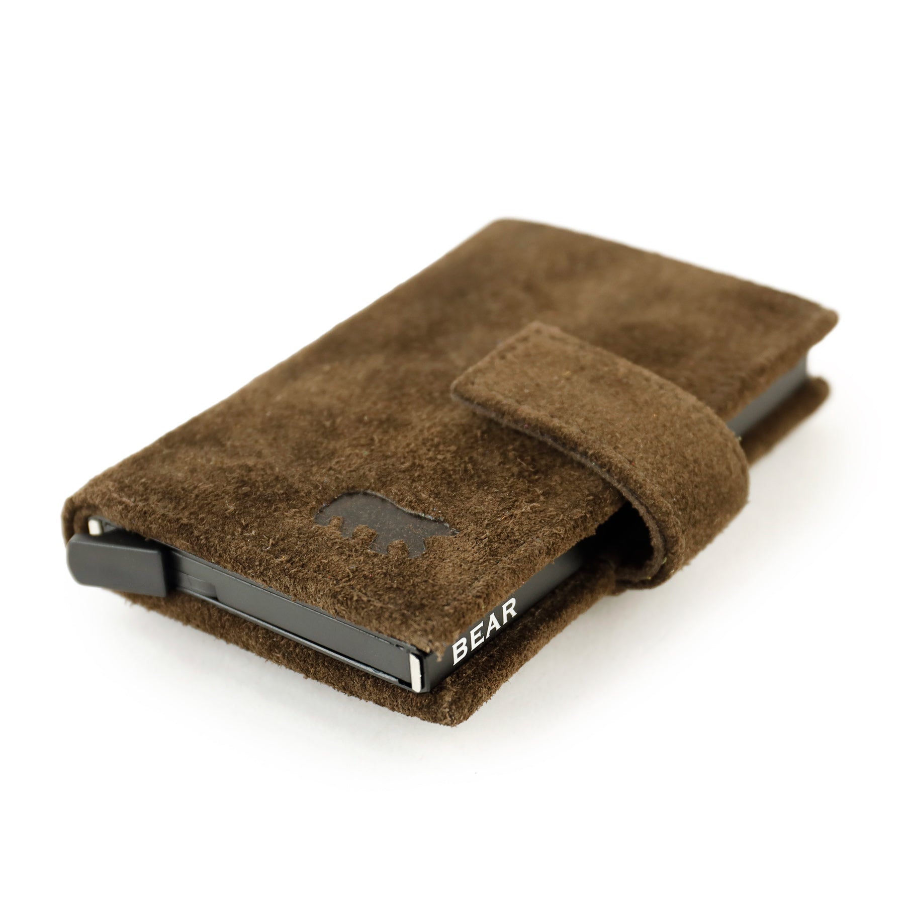 Suede RFID Card holder 'Elsie' dark brown