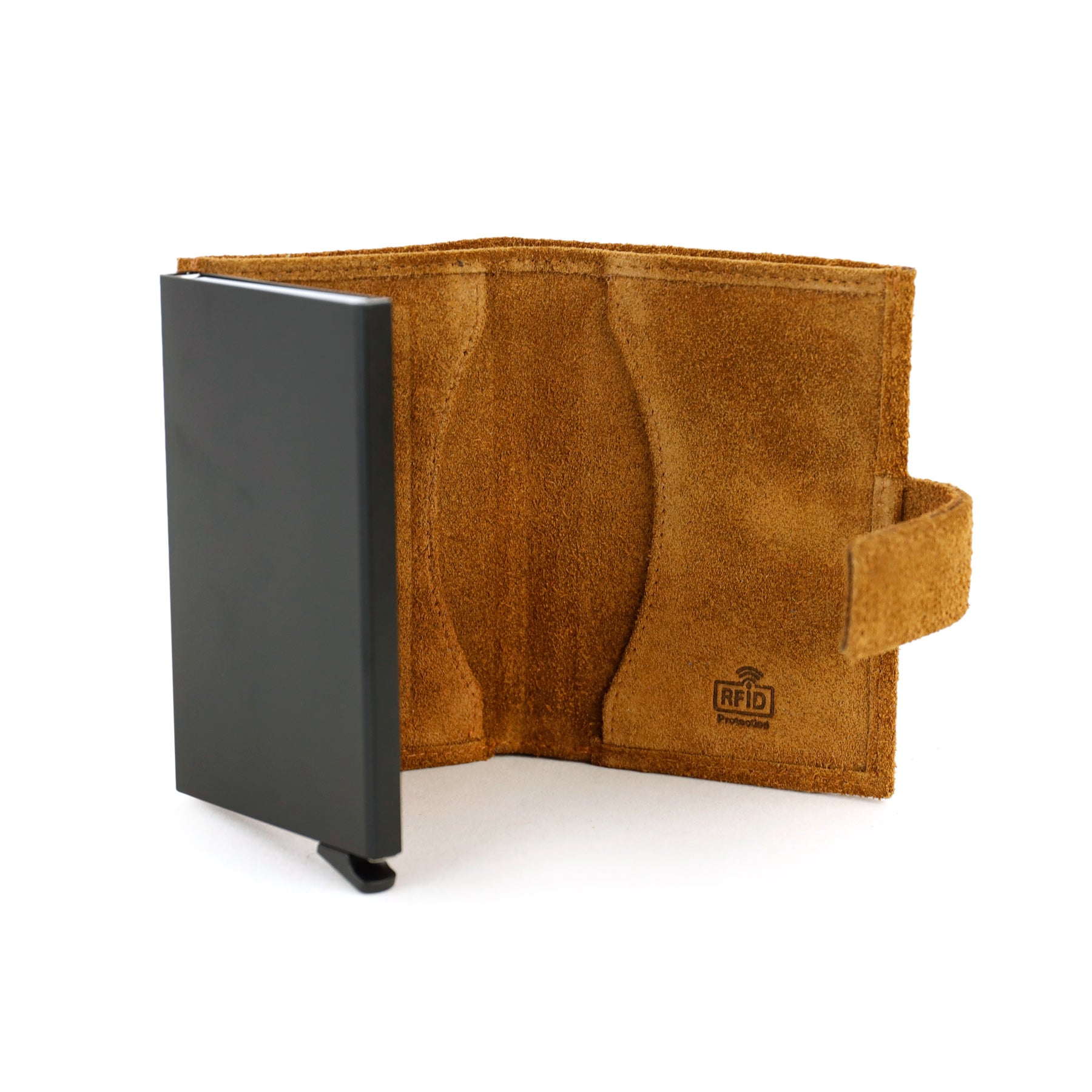 Suede RFID Card holder 'Elsie' cognac