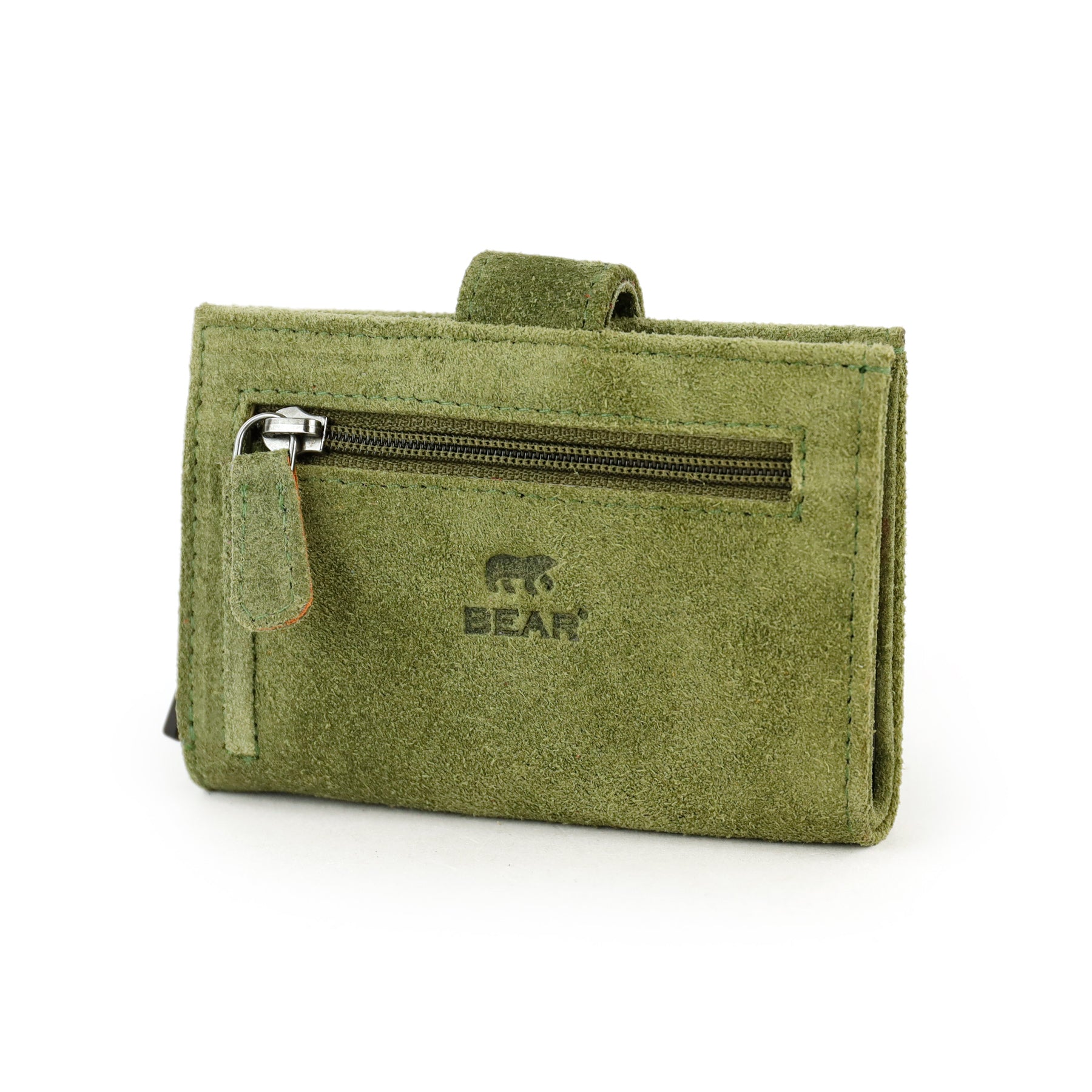 Suede RFID Card holder 'Elsie' green