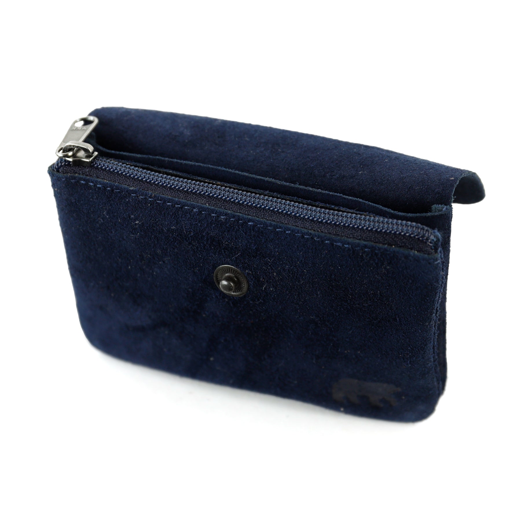 Suède portemonneetje 'Pietje' donkerblauw