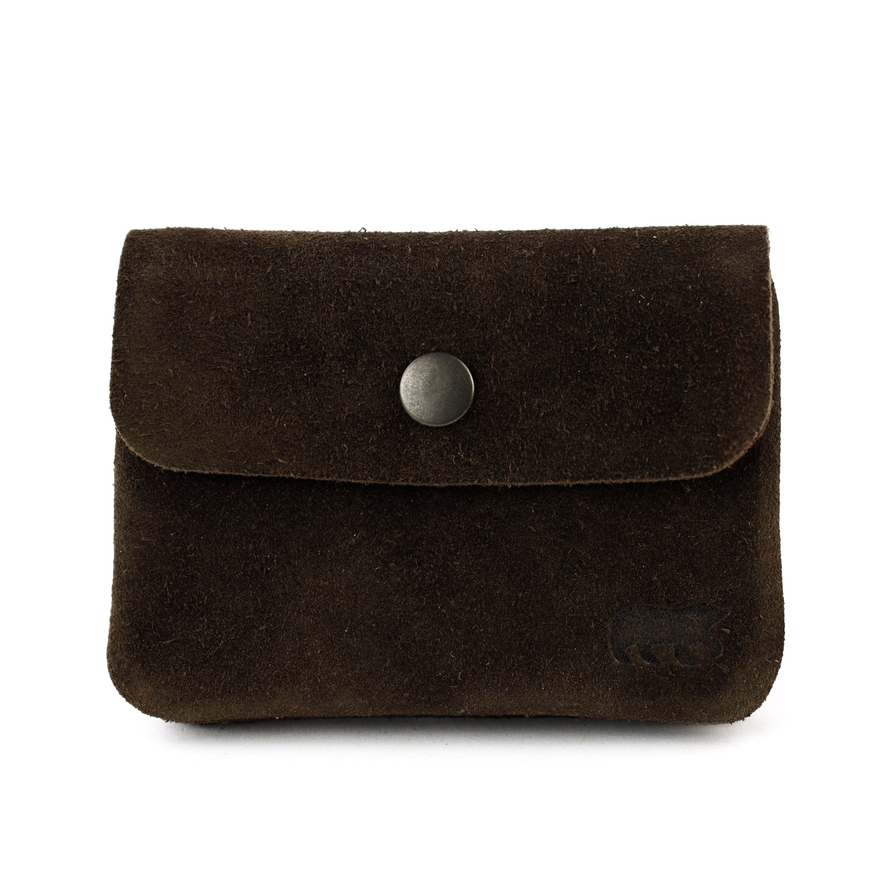 Suède portemonneetje 'Pietje' donkerbruin