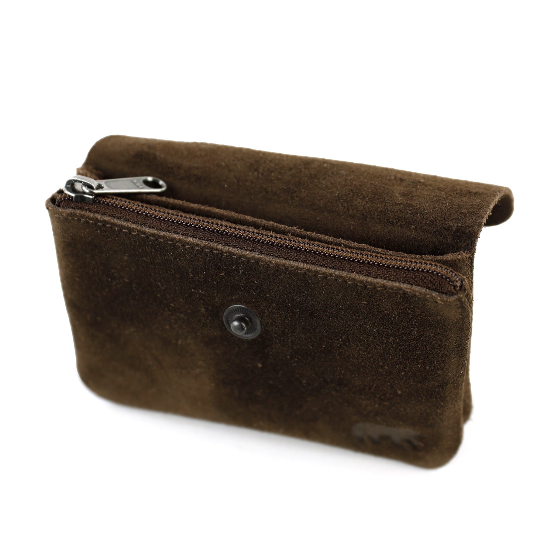 Suède portemonneetje 'Pietje' donkerbruin