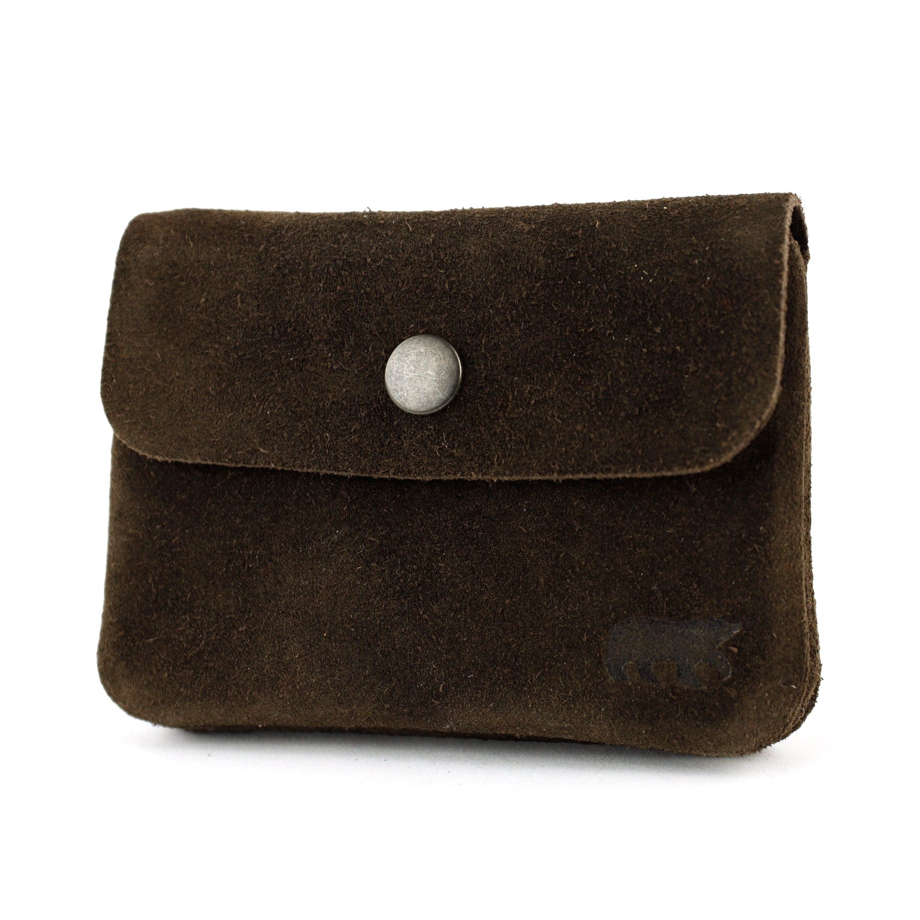 Suède portemonneetje 'Pietje' donkerbruin