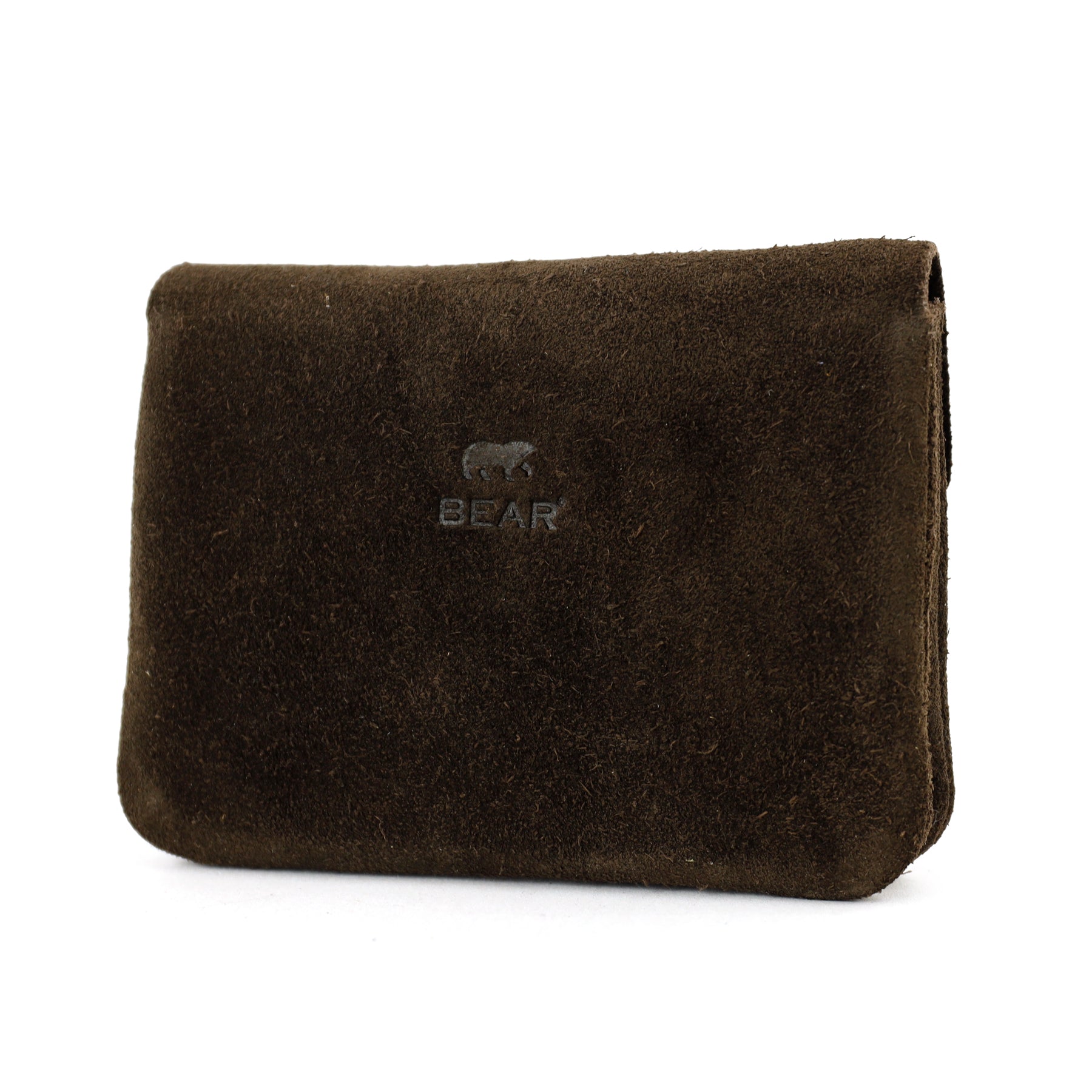 Suède portemonneetje 'Pietje' donkerbruin