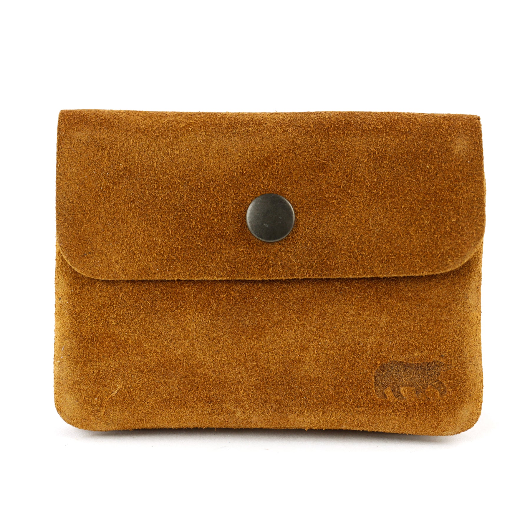 Suède portemonneetje 'Pietje' cognac