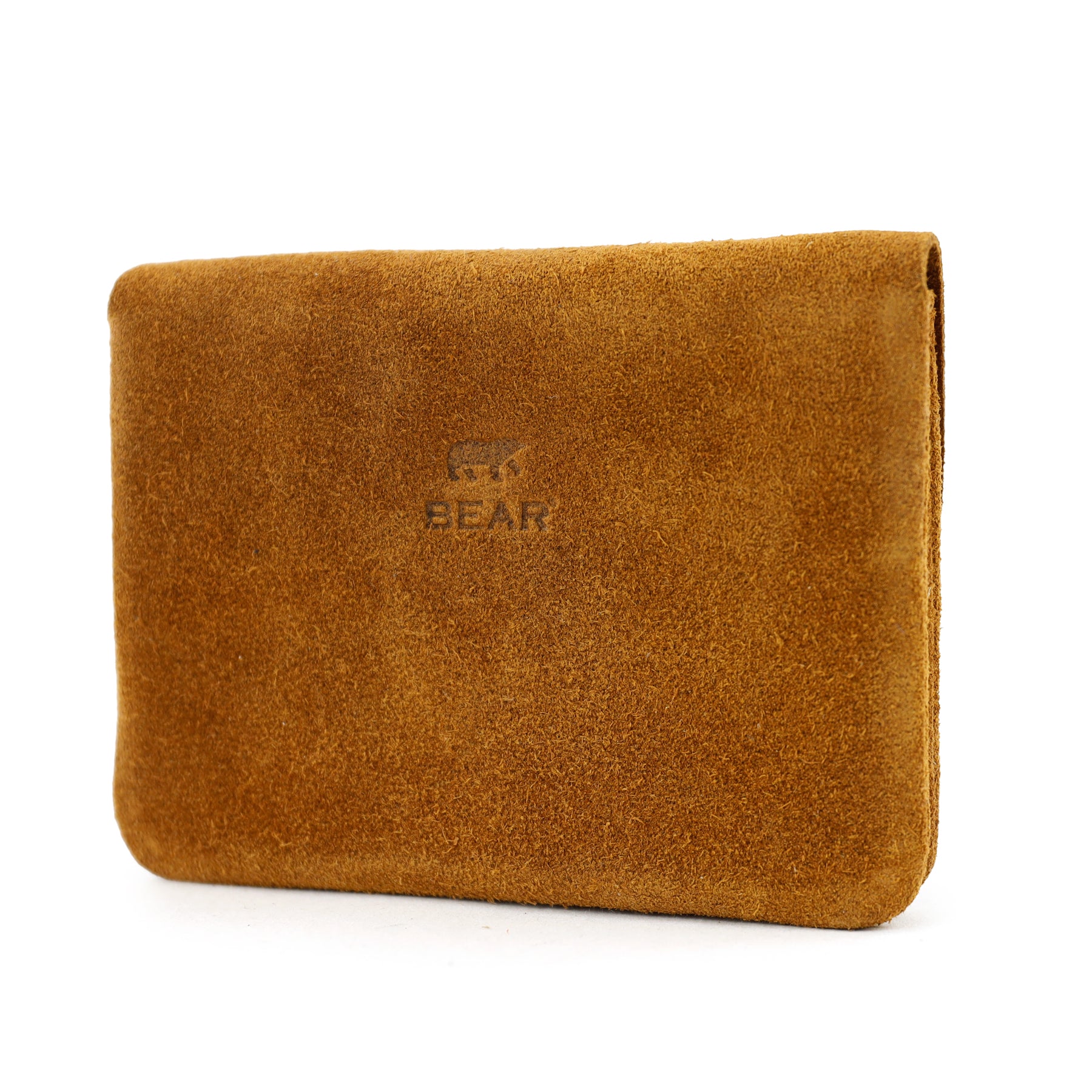 Suede wallet 'Pietje' cognac