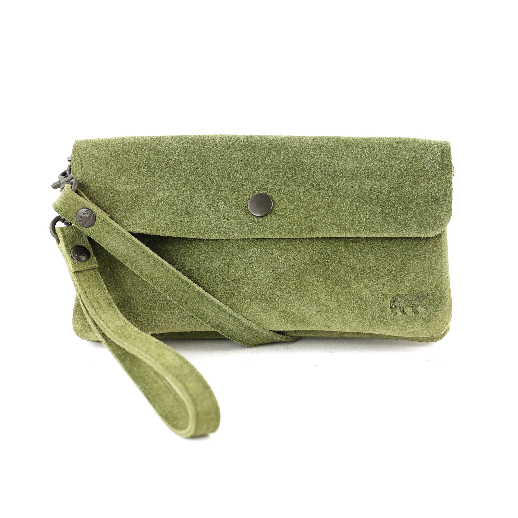 Suède clutch/mini schoudertasje 'Lydia' groen