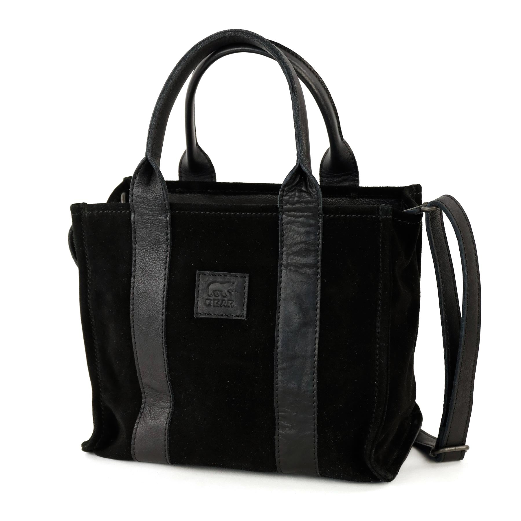Suede mini tote bag 'Nova' black