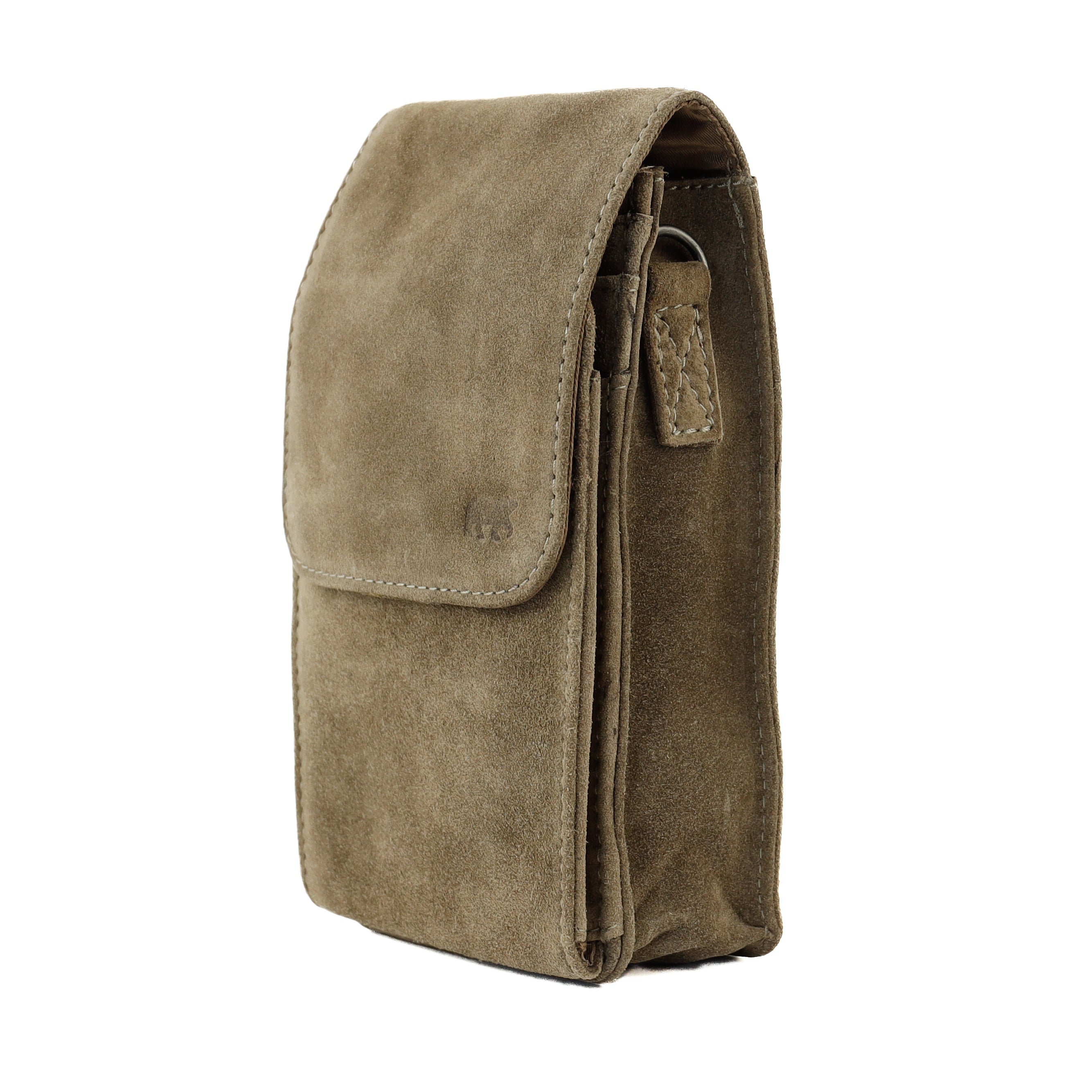 Suède schoudertasje 'Robbie' 2.0 taupe