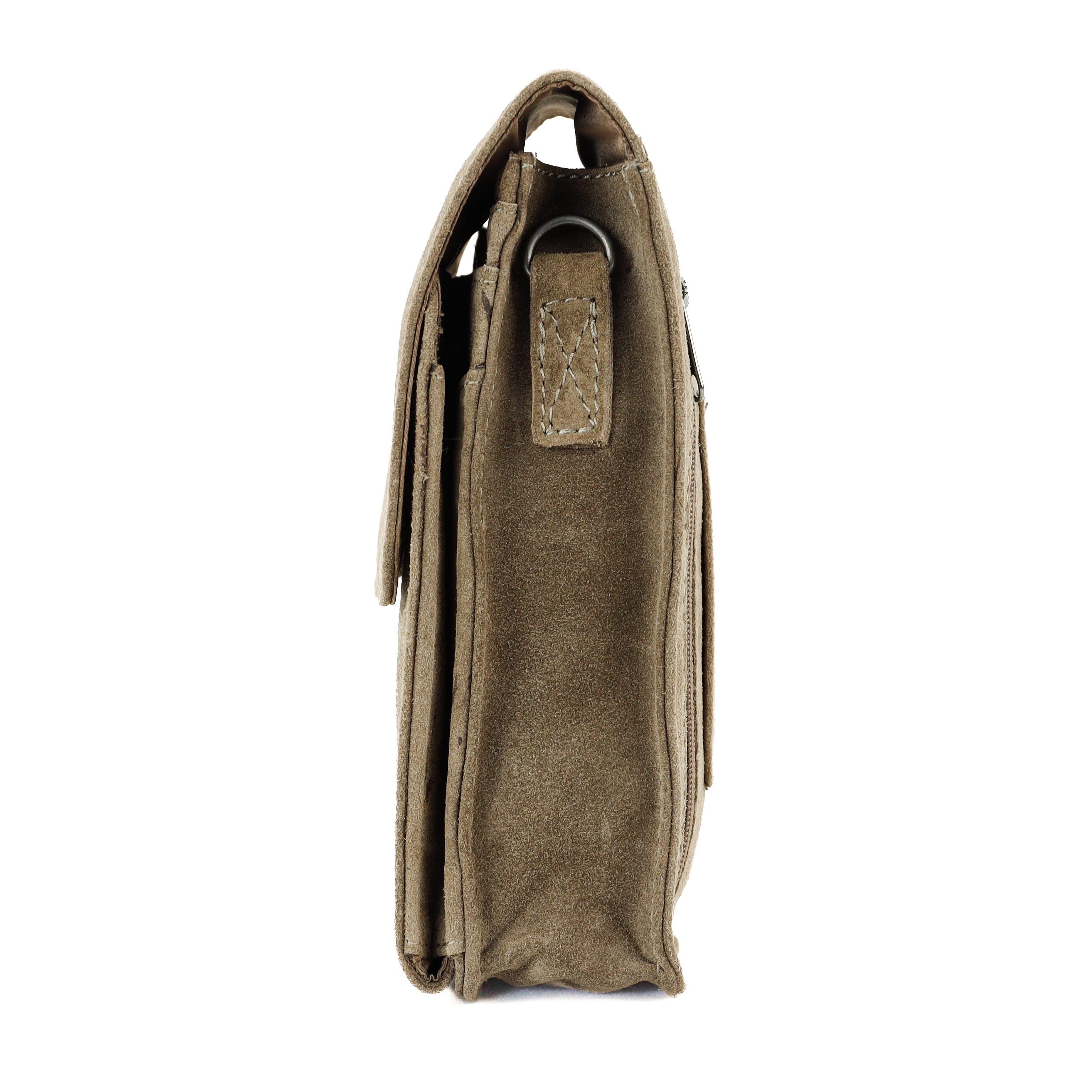 Suède schoudertasje 'Robbie' 2.0 taupe