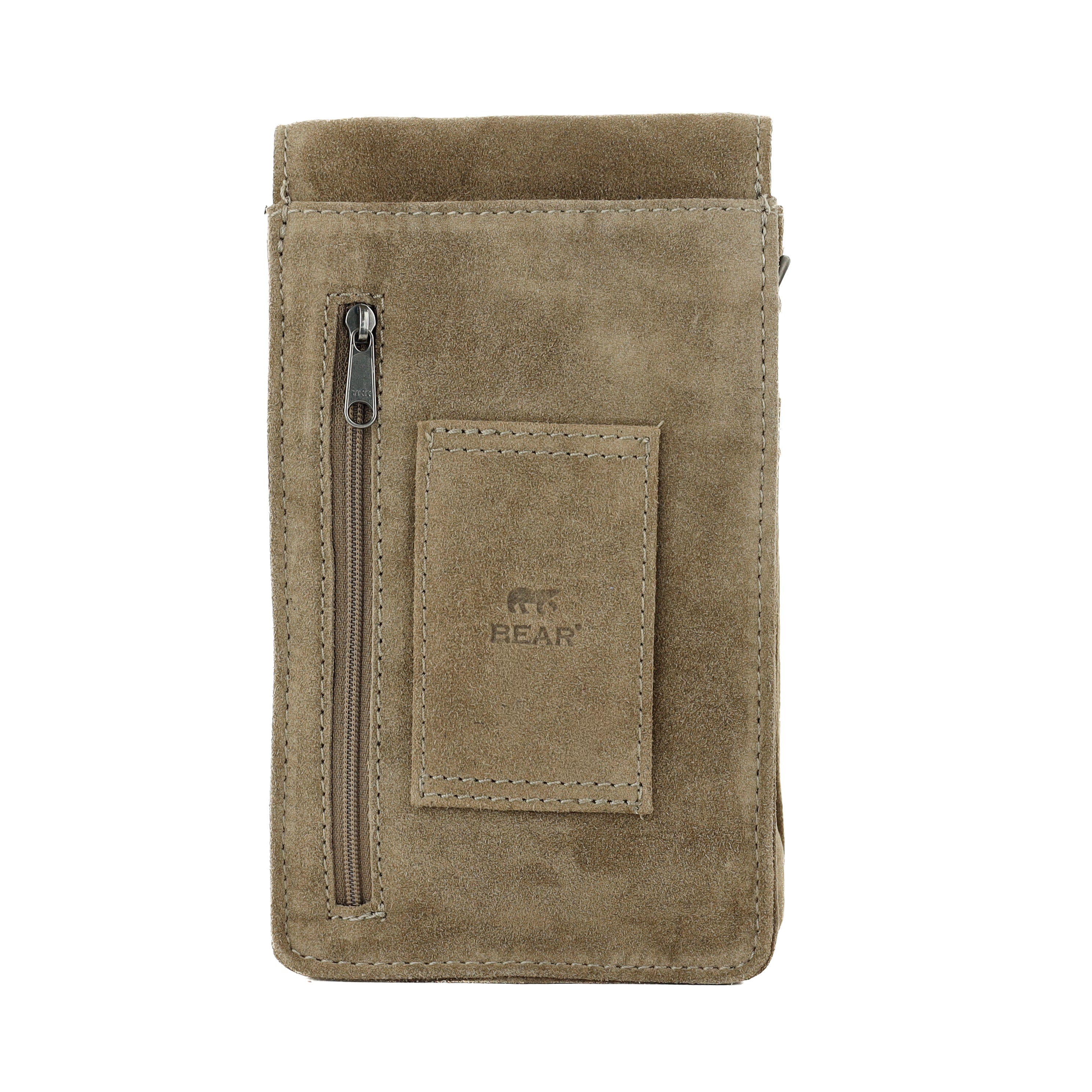 Suède schoudertasje 'Robbie' 2.0 taupe