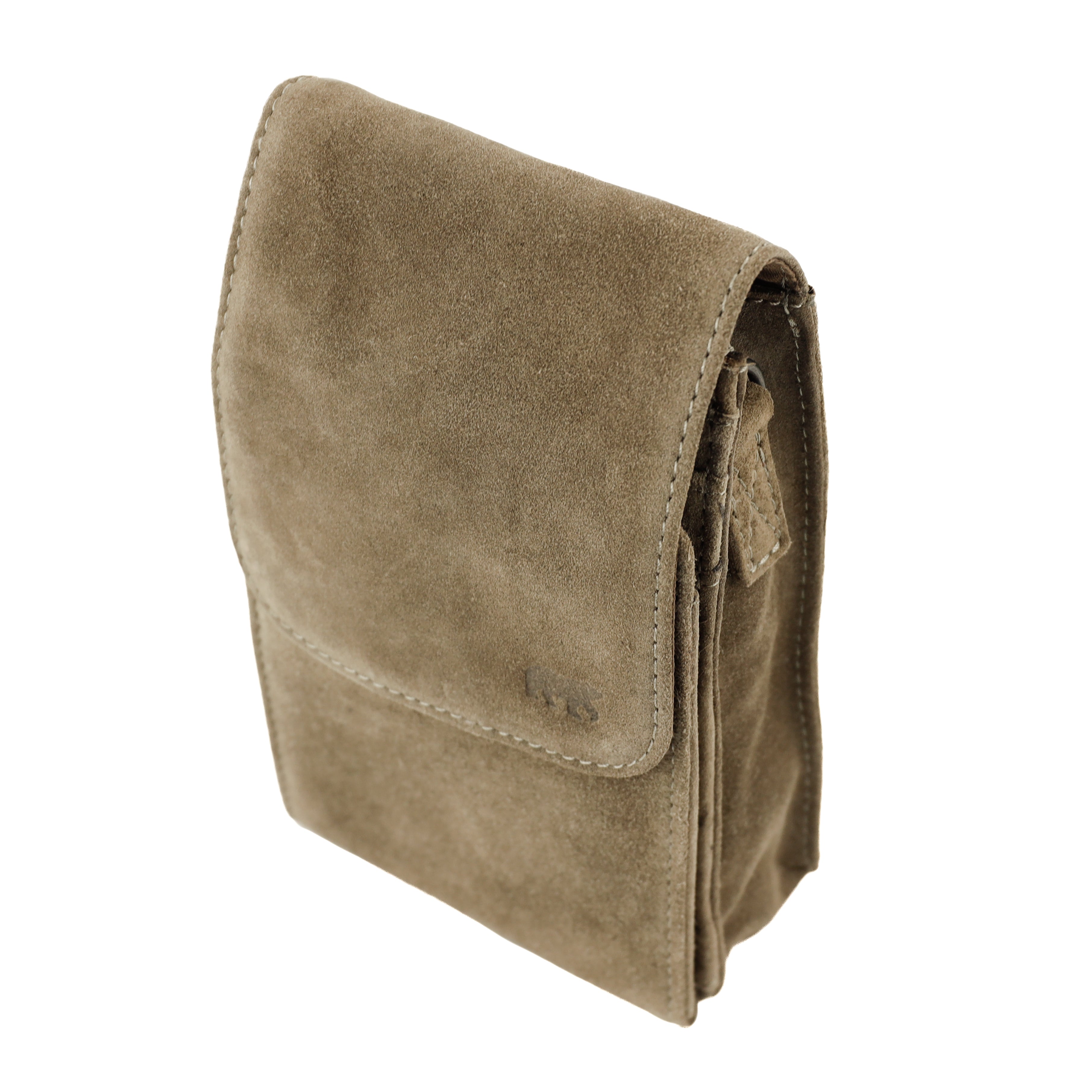 Suède schoudertasje 'Robbie' 2.0 taupe